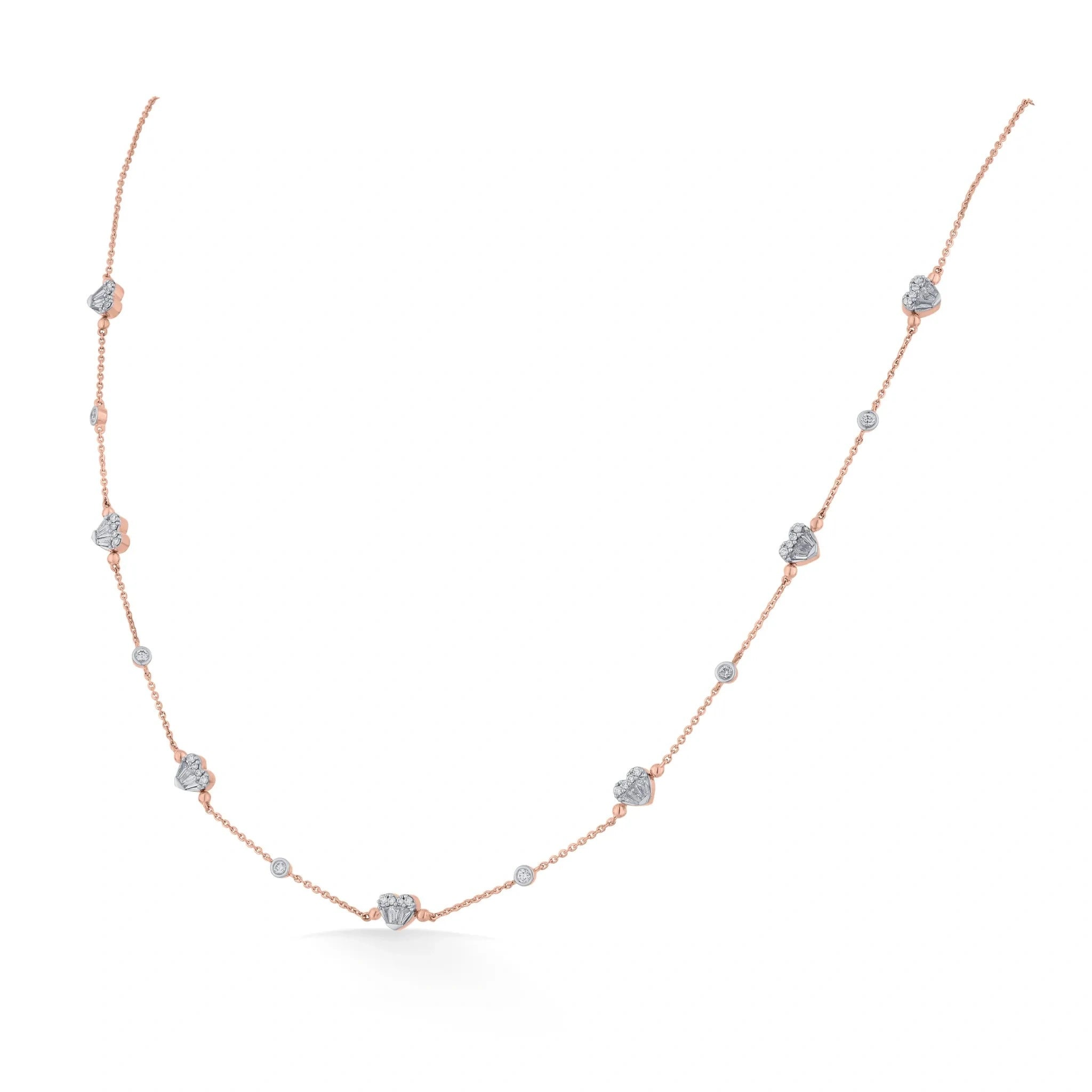 Hearts Aglow Diamond Necklace - Zen Diamond India