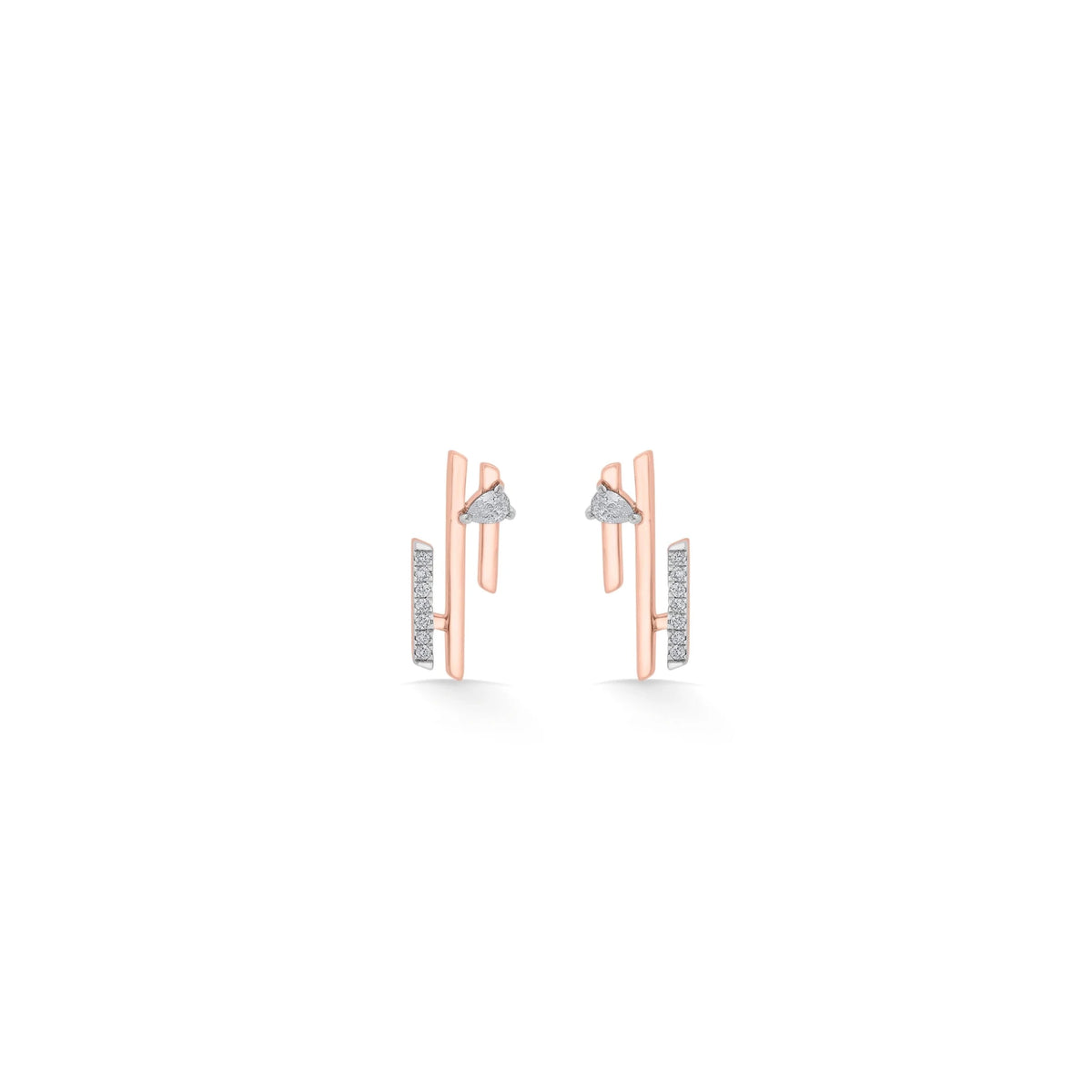 Seven Up Tri bar Earring - Zen Diamond India