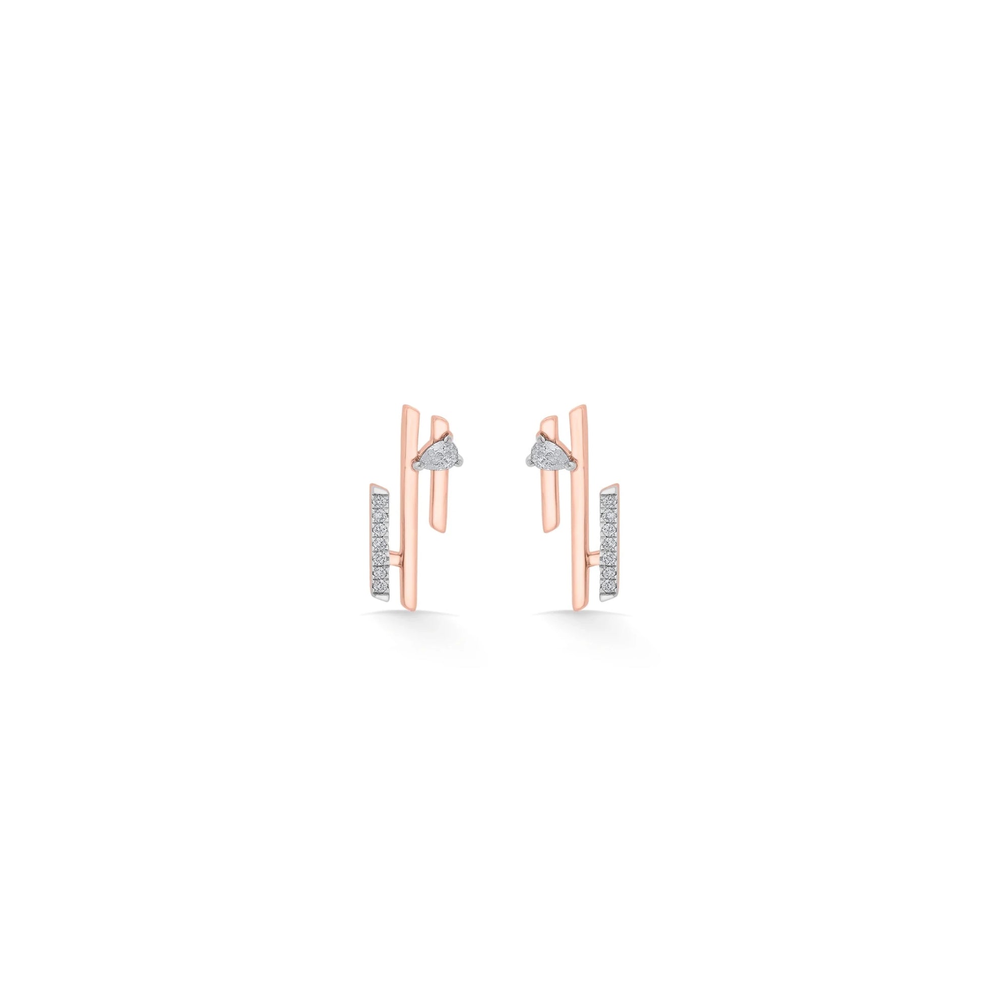 Seven Up Tri bar Earring - Zen Diamond India
