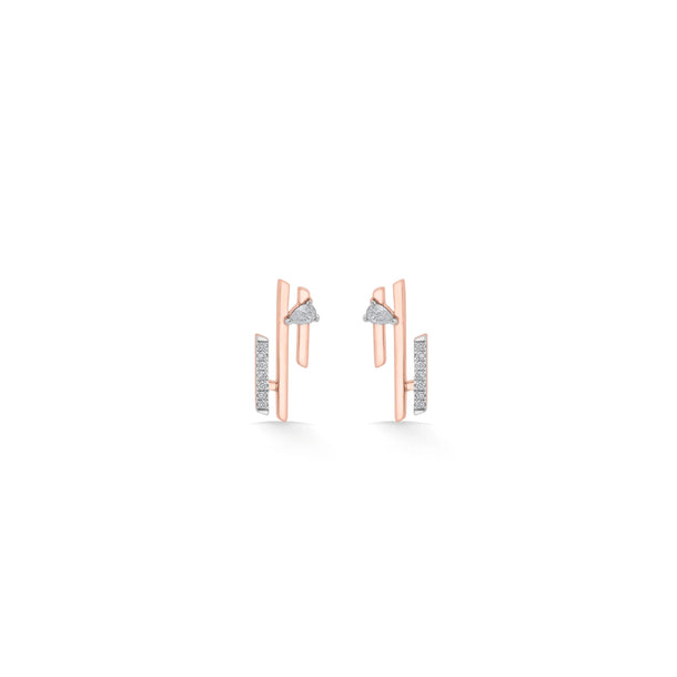 Seven Up Tri bar Earring - Zen Diamond India