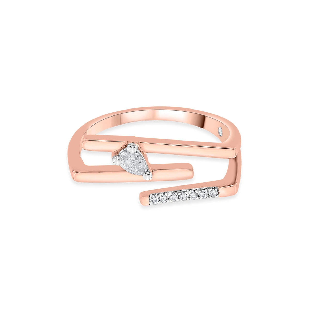 Seven Up Tri bar Ring - Zen Diamond India