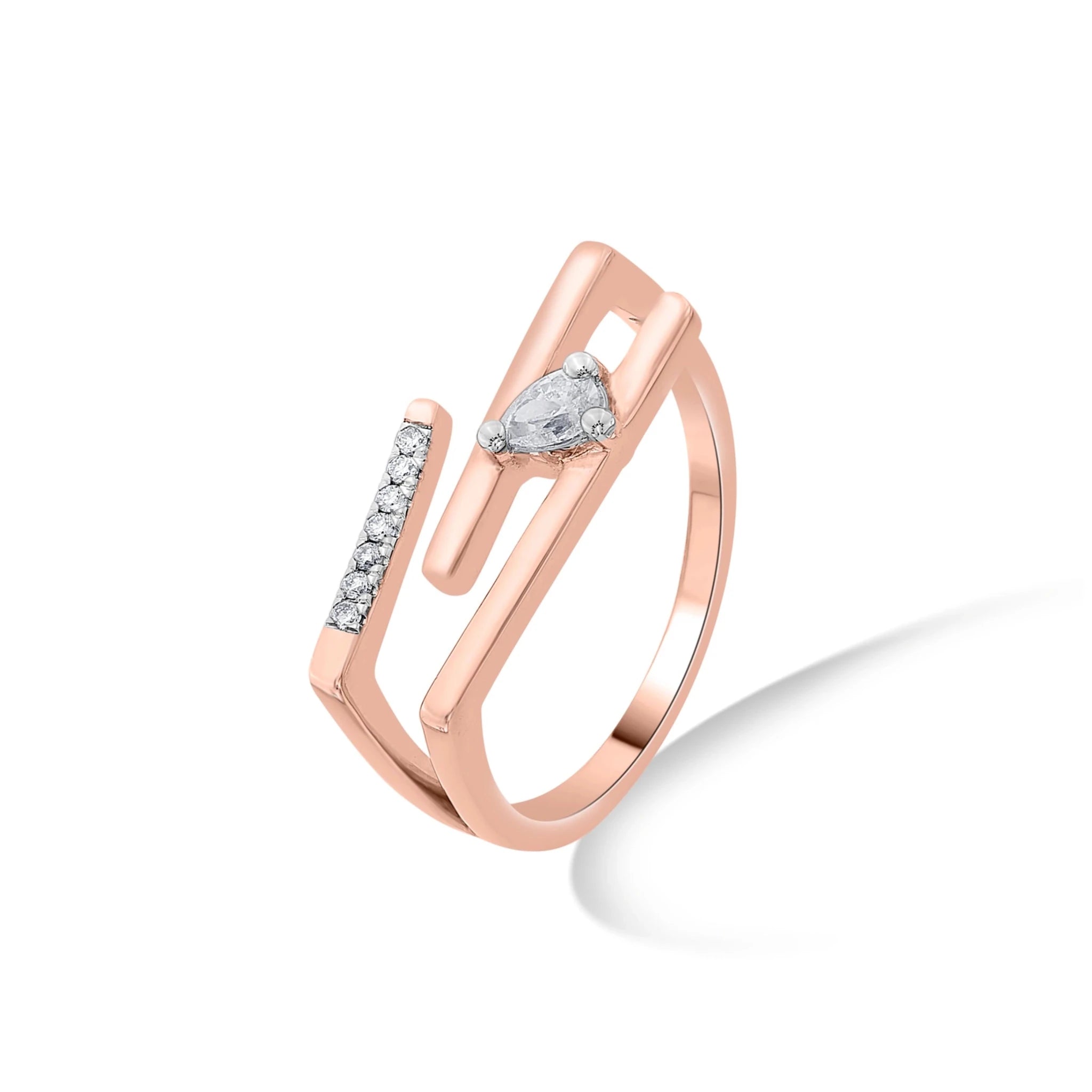 Seven Up Tri bar Ring - Zen Diamond India