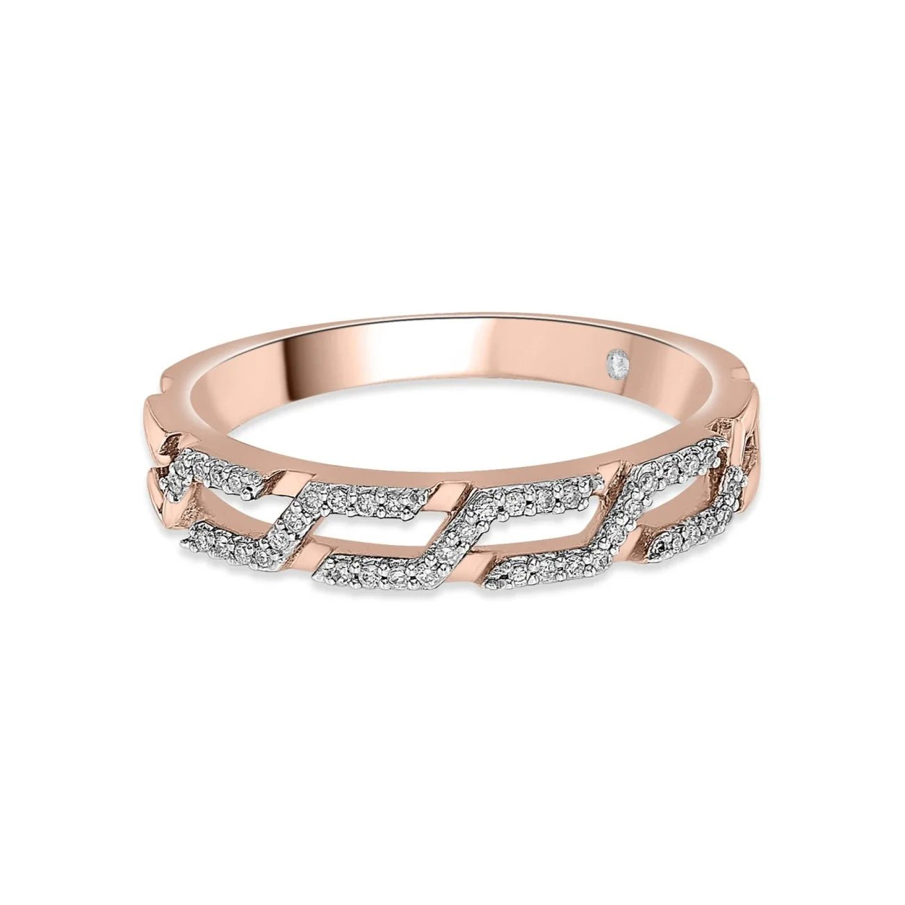 Cuban Grid Glimmer Ring - Zen Diamond India