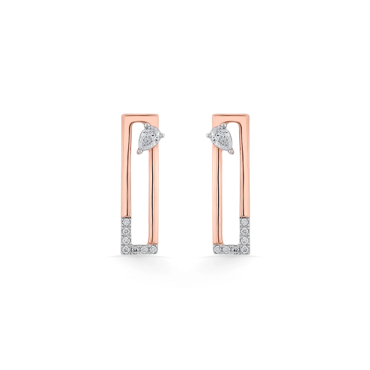 Seven Up Rectilinear Earrings - Zen Diamond India