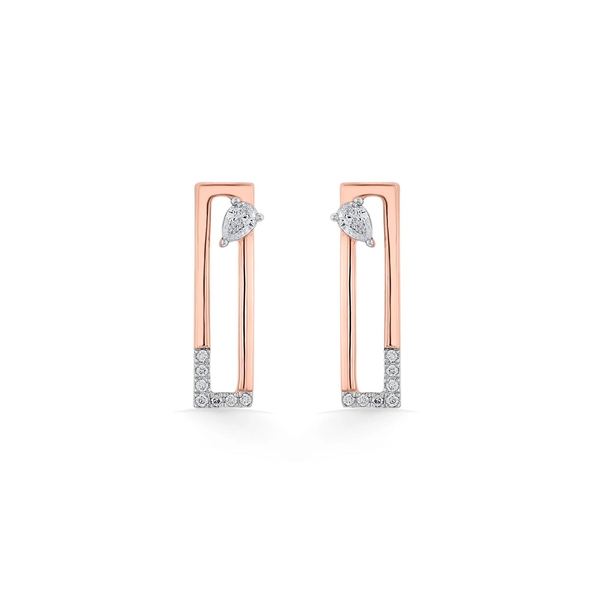 Seven Up Rectilinear Earrings - Zen Diamond India