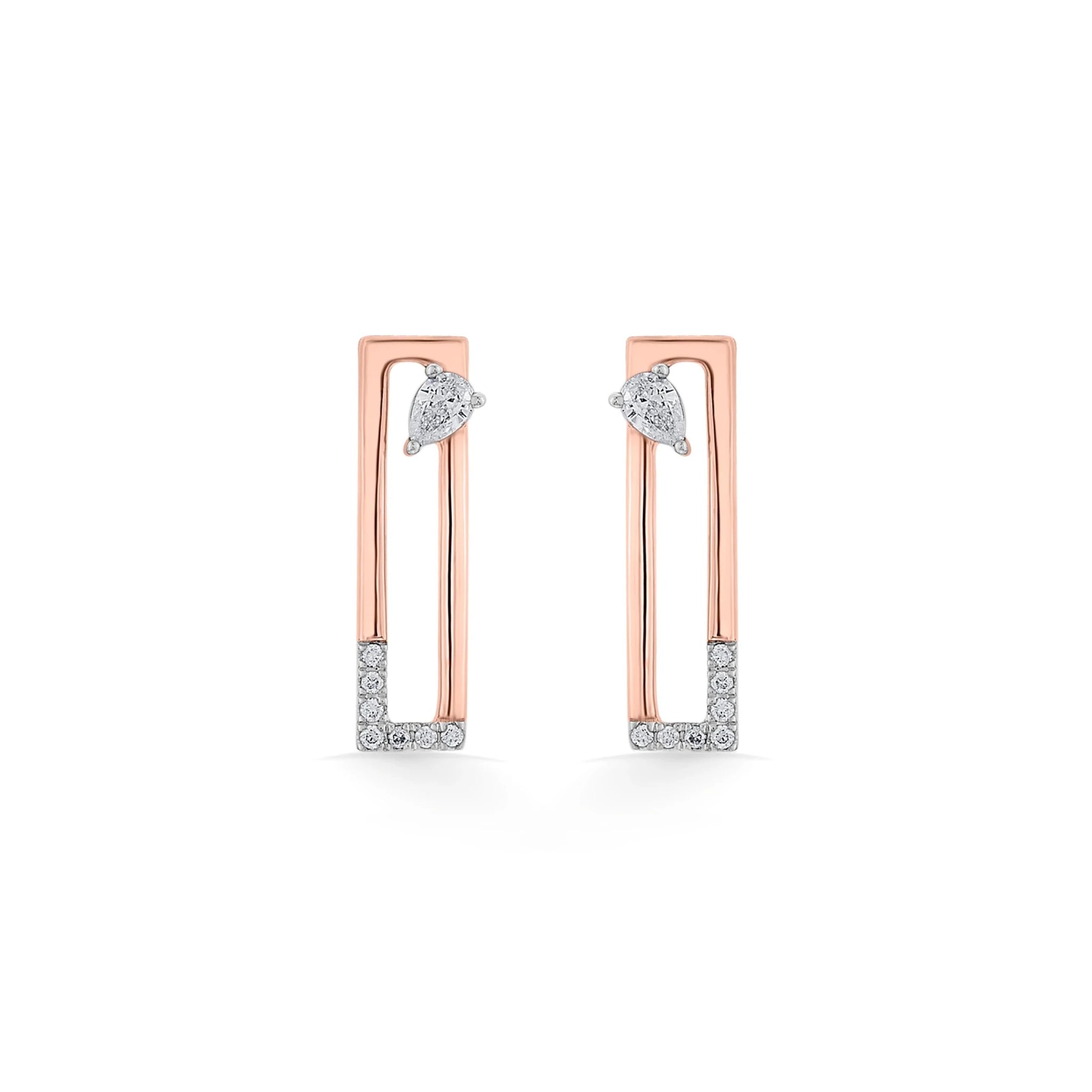 Seven Up Rectilinear Earrings - Zen Diamond India