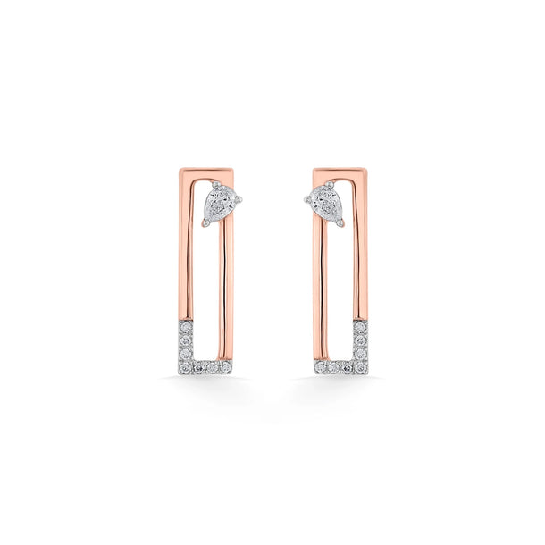Seven Up Rectilinear Earrings - Zen Diamond India