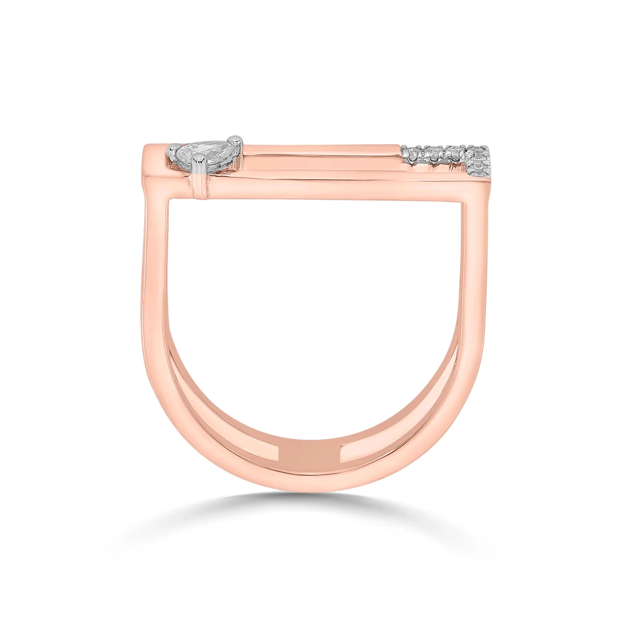 Seven Up Rectilinear Ring - Zen Diamond India