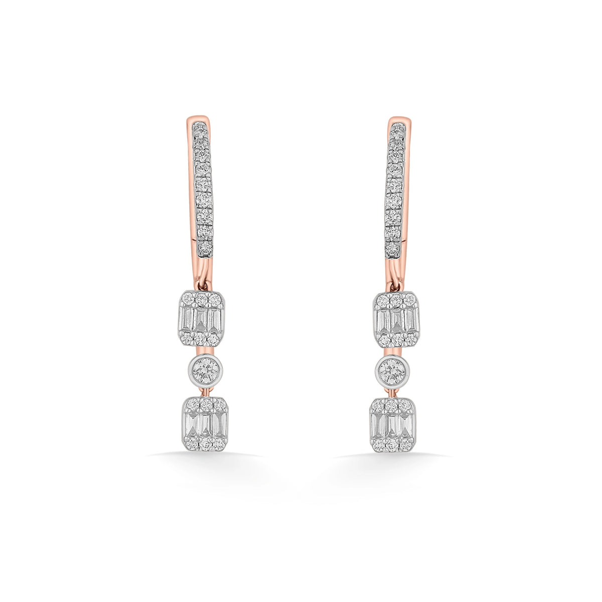 Classic Dual Rectangle Drops - Zen Diamond India