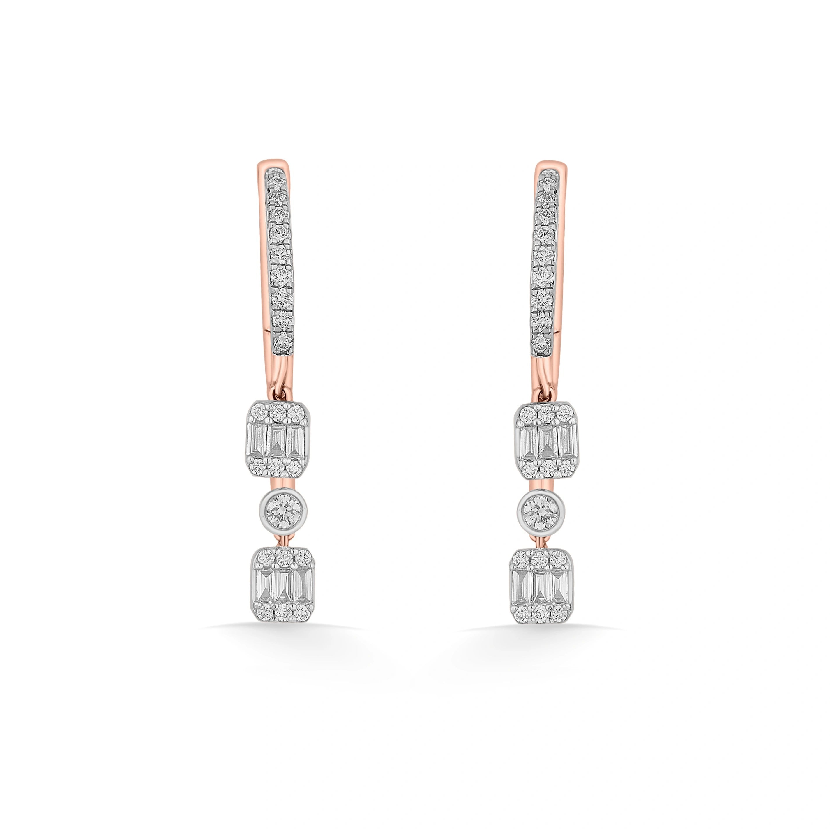 Classic Dual Rectangle Drops - Zen Diamond India