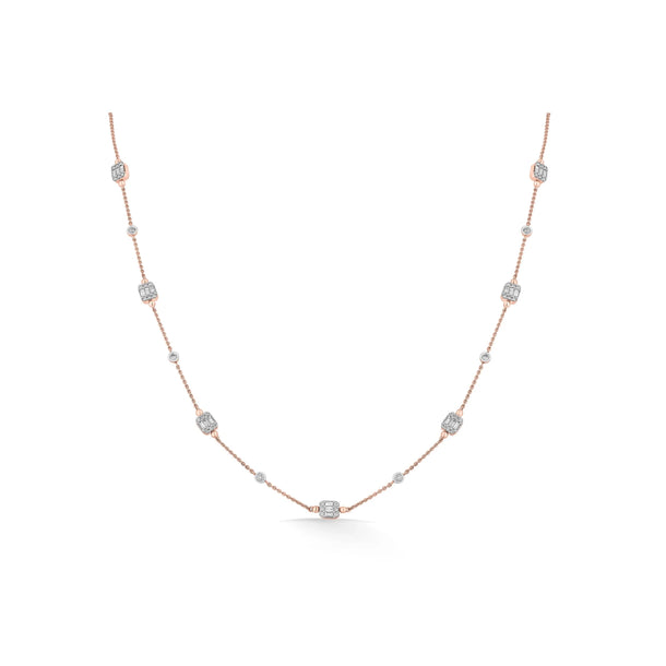 Classic Rosé Luxe Diamond Mosaic Necklace - Zen Diamond India