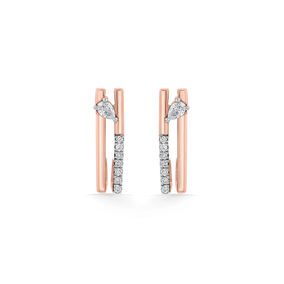 Seven Up Abstract Bar Earrings - Zen Diamond India