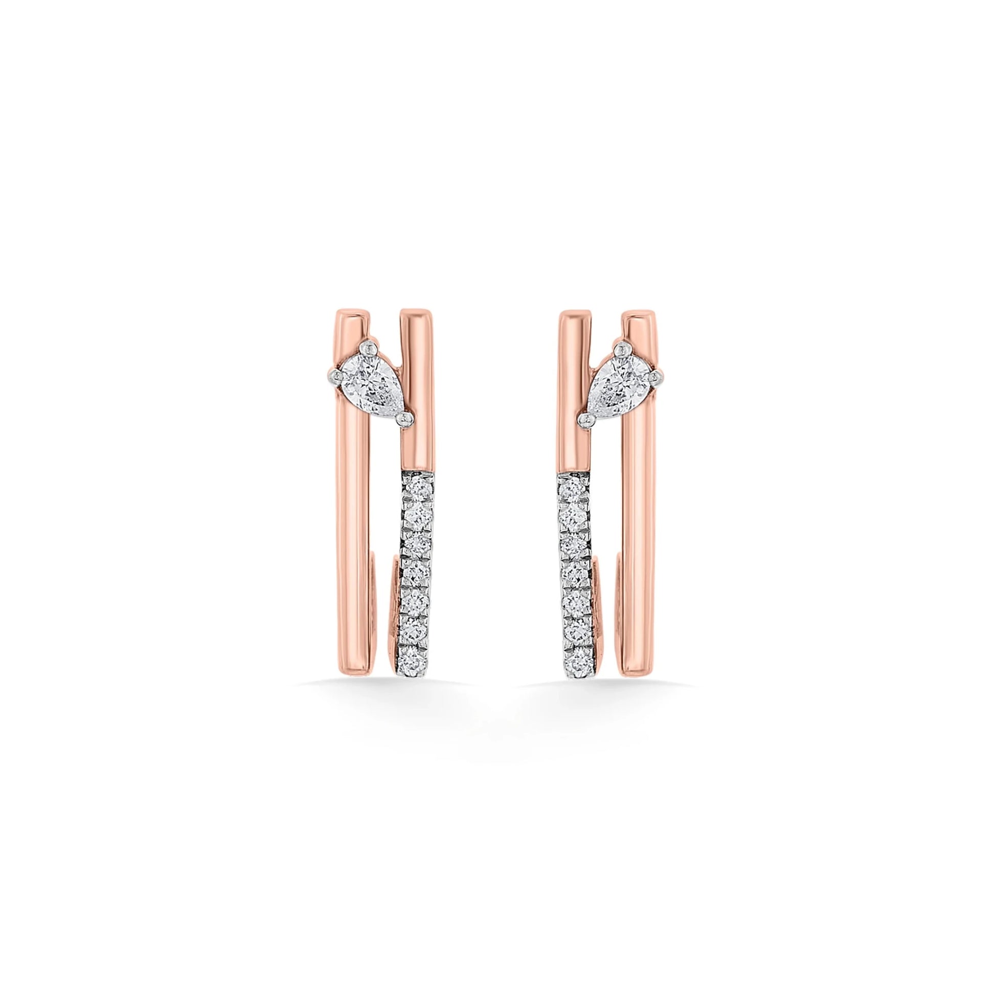 Seven Up Abstract Bar Earrings - Zen Diamond India