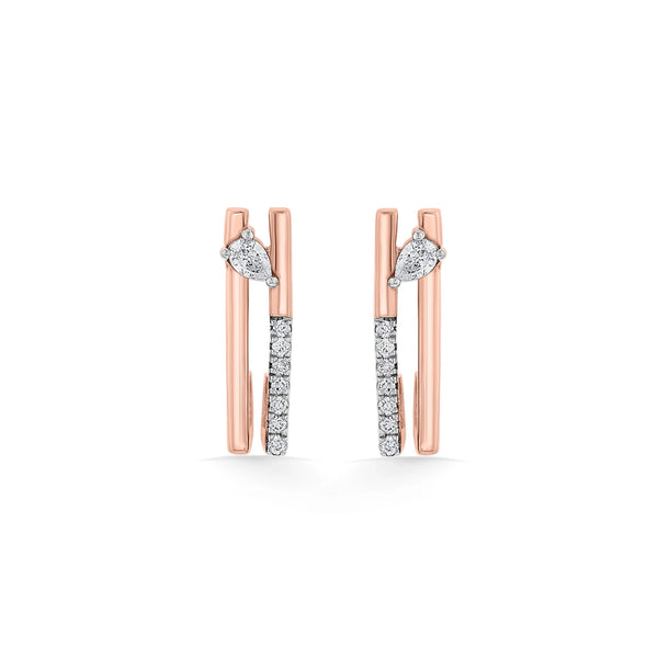 Seven Up Abstract Bar Earrings - Zen Diamond India