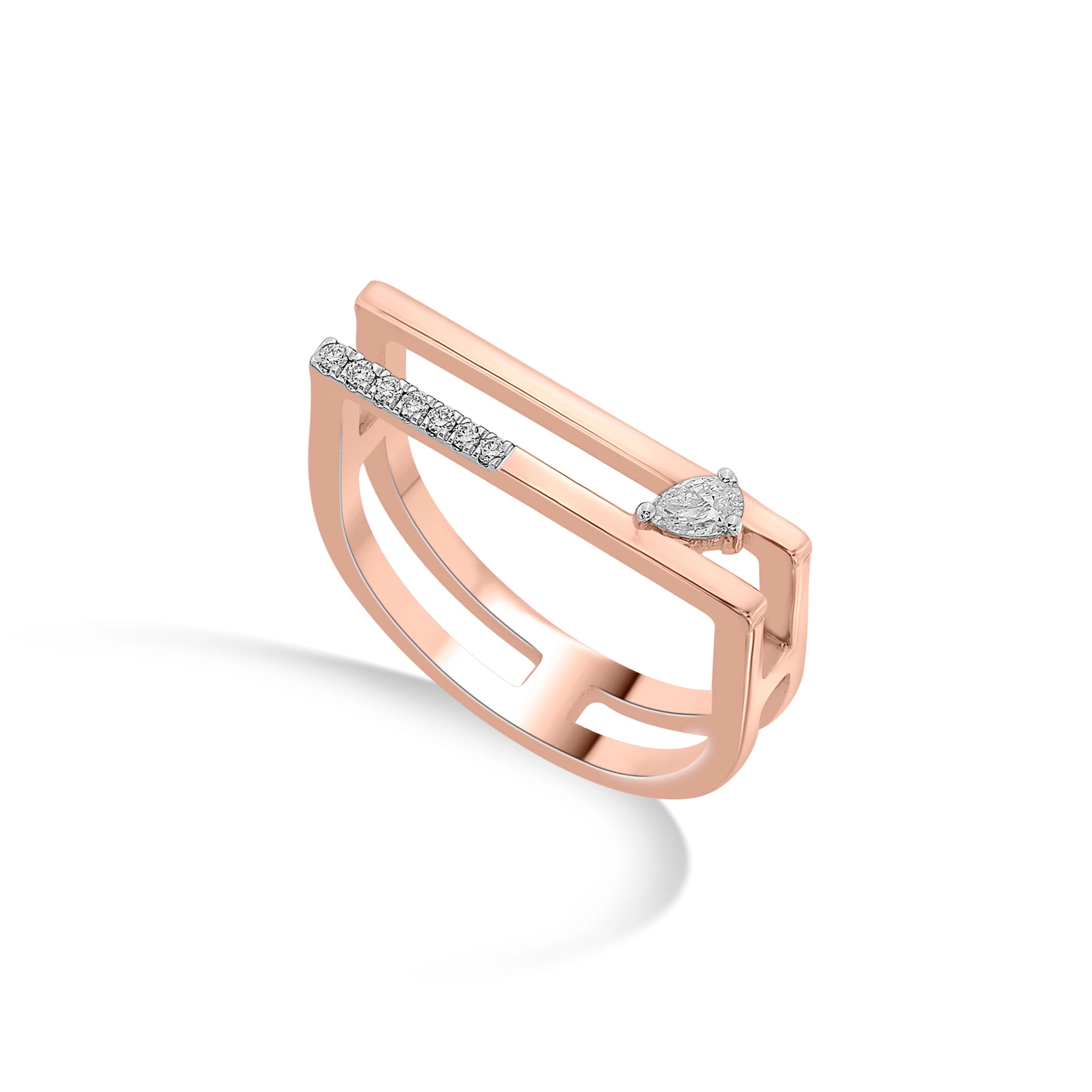 Seven Up Abstract Bar Ring