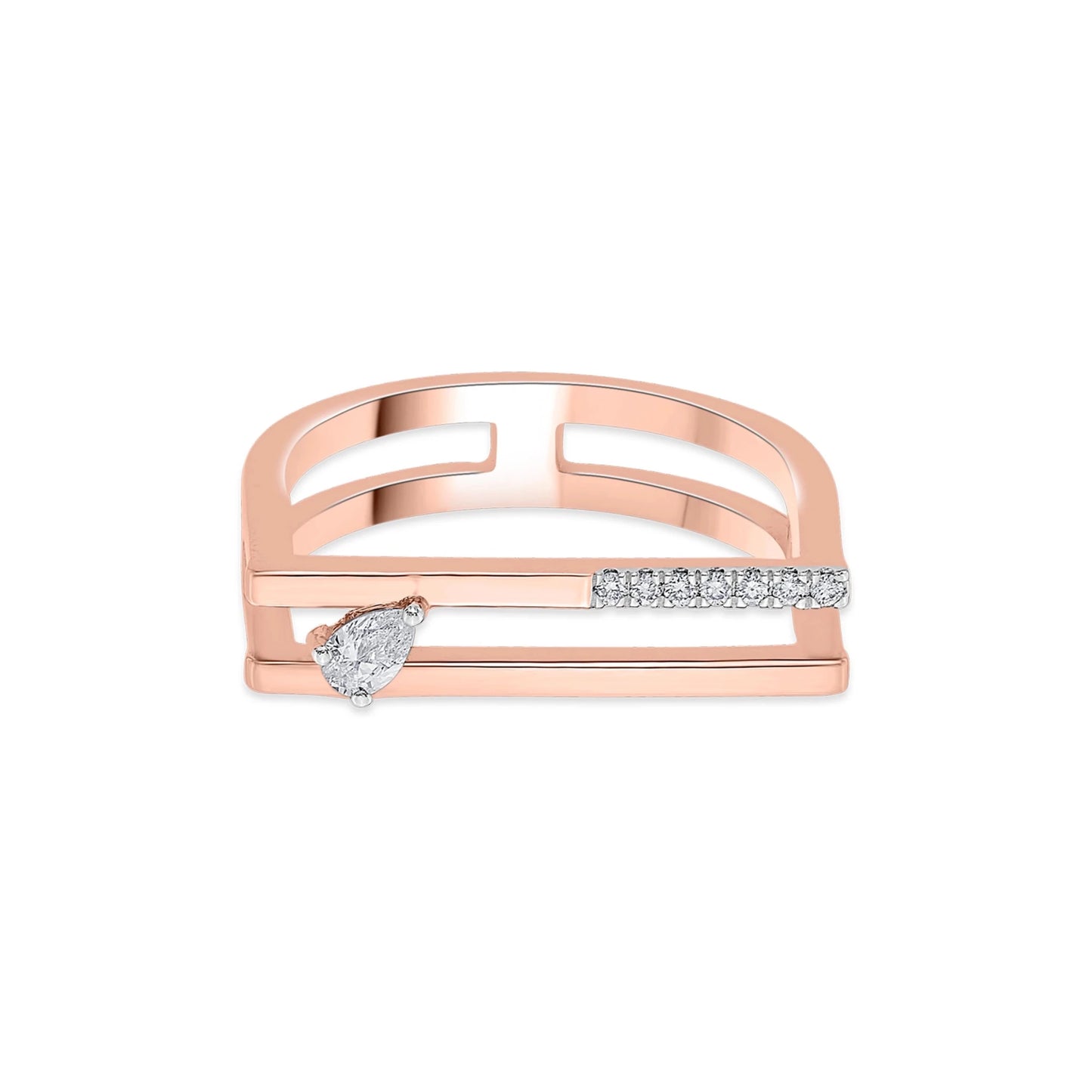 Seven Up Abstract Bar Ring - Zen Diamond India