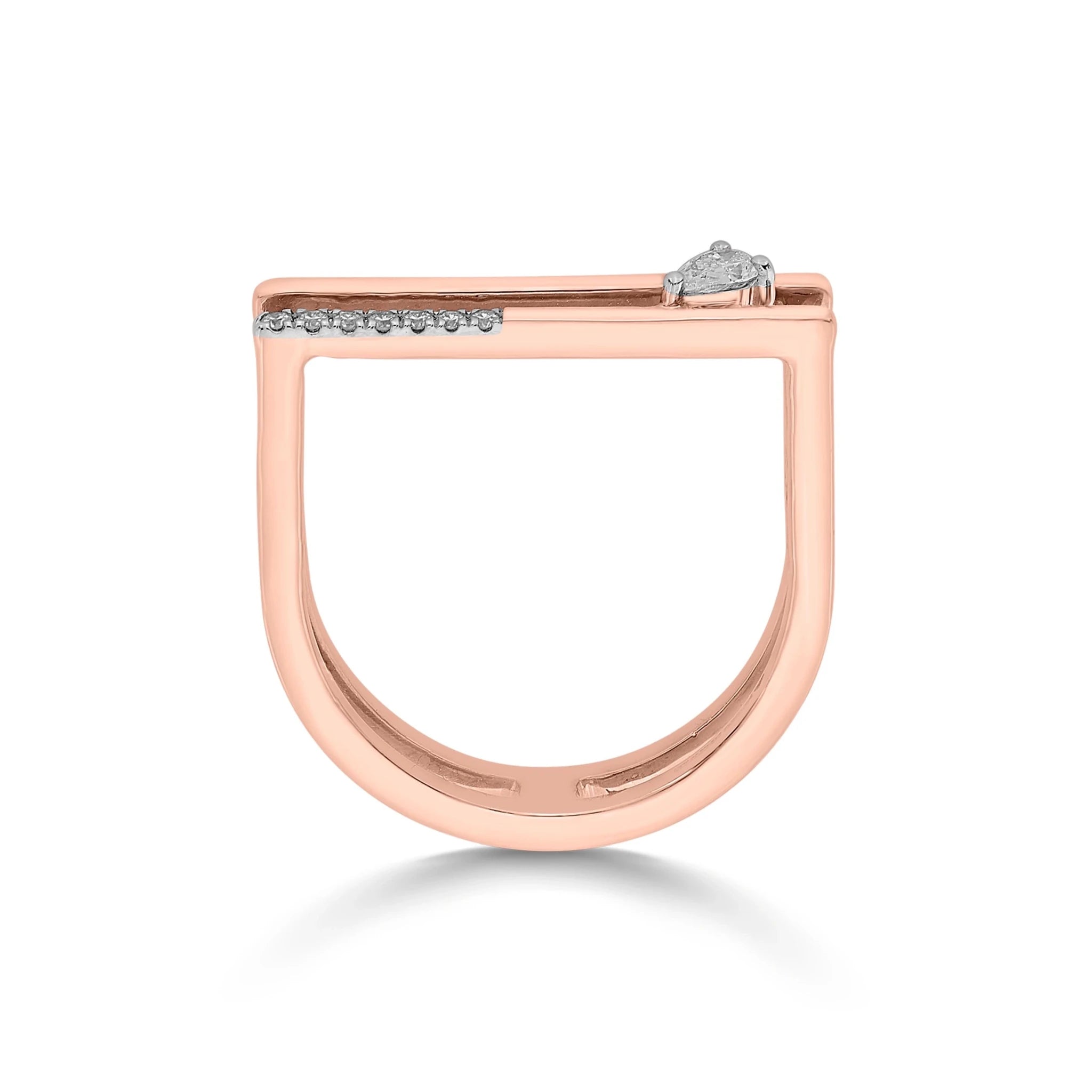 Seven Up Abstract Bar Ring - Zen Diamond India