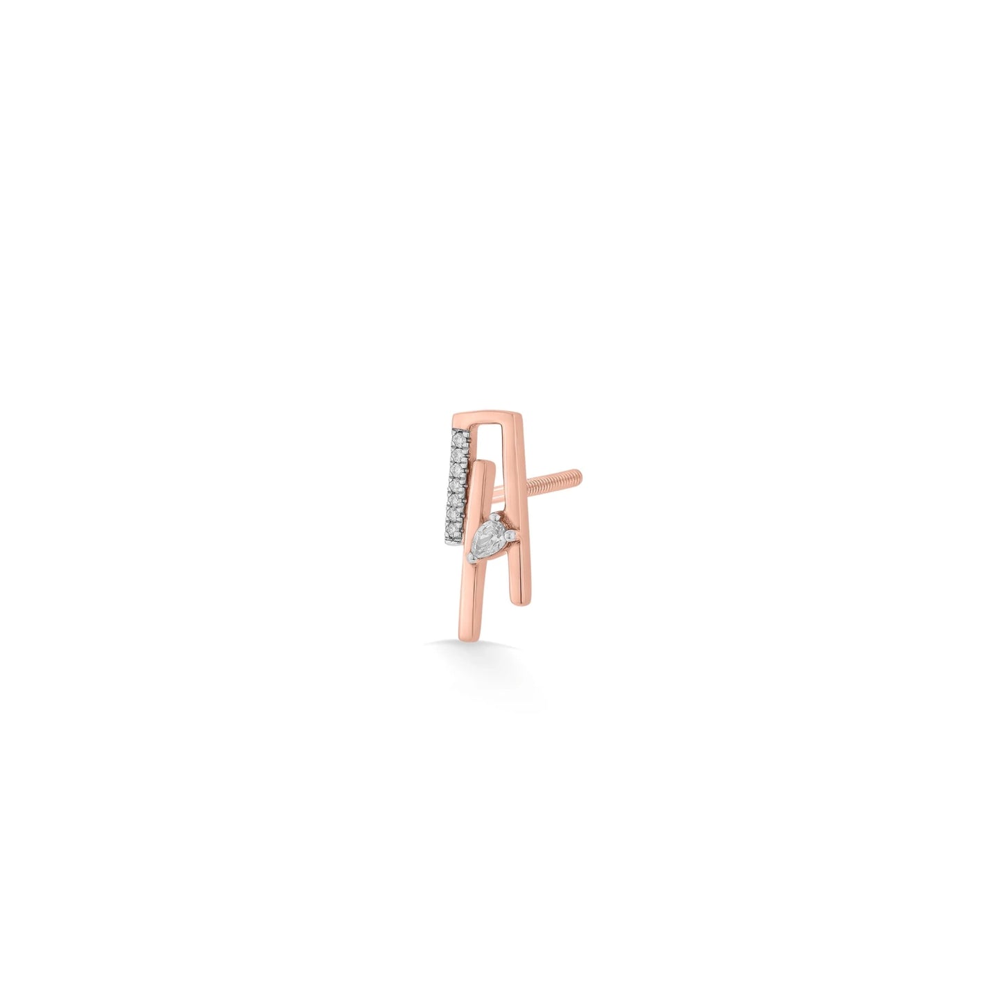 Seven Up Abstract Tri Bar Earring - Zen Diamond India