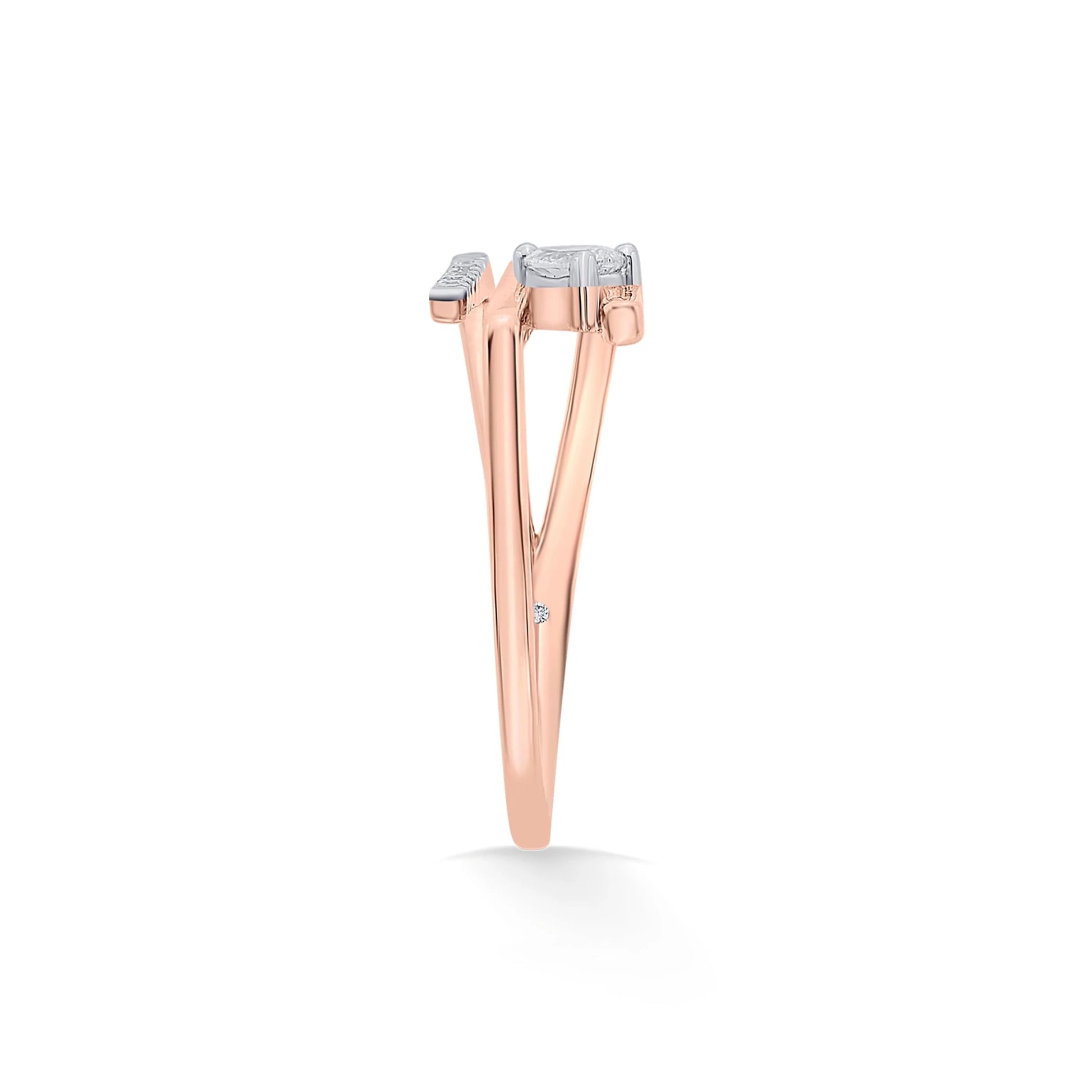 Seven Up Abstract Tri Bar Ring - Zen Diamond India