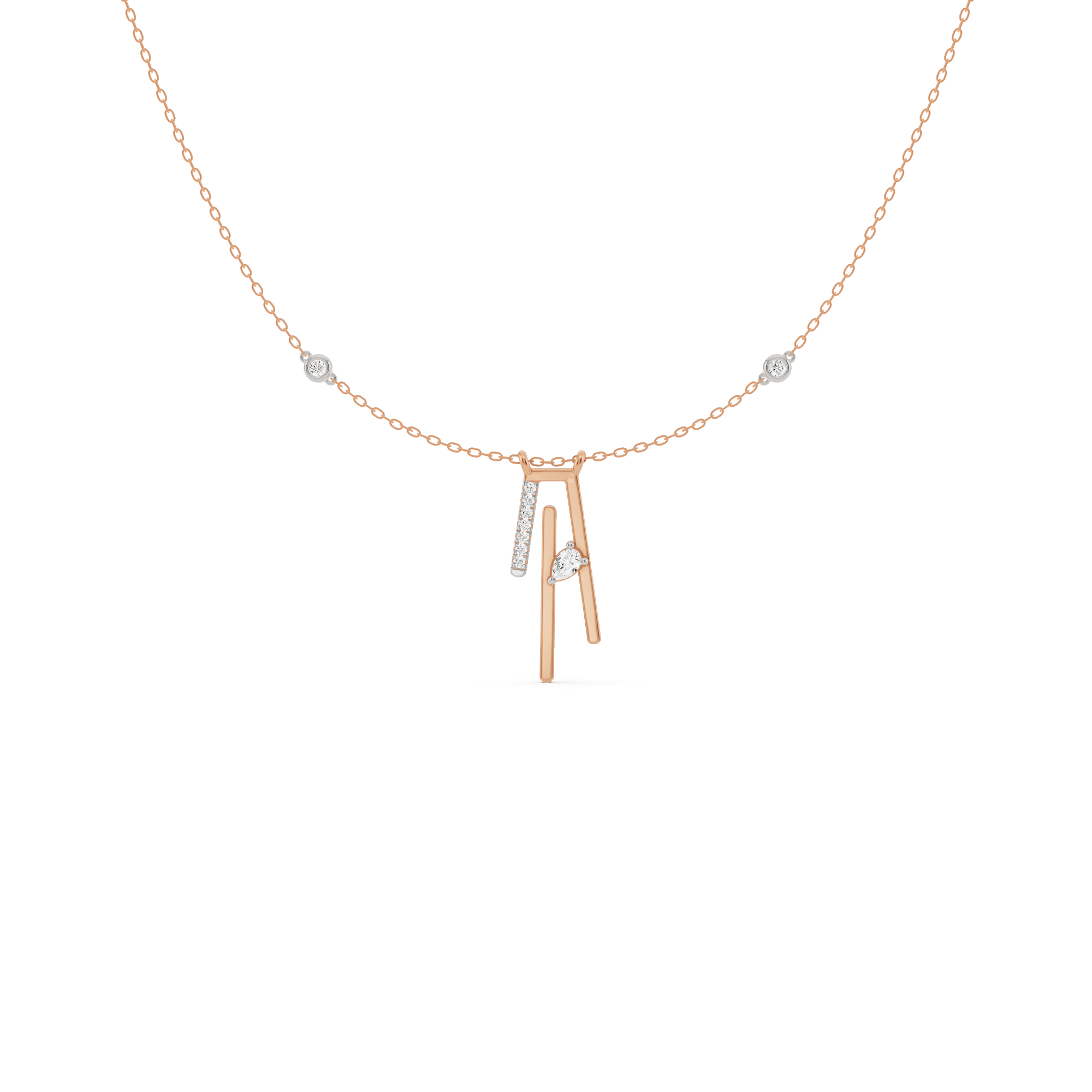 Seven Up Abstarct Tri Bar Pendant - Zen Diamond India