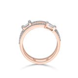 Rose Eclat Twin Emerald Diamond Ring