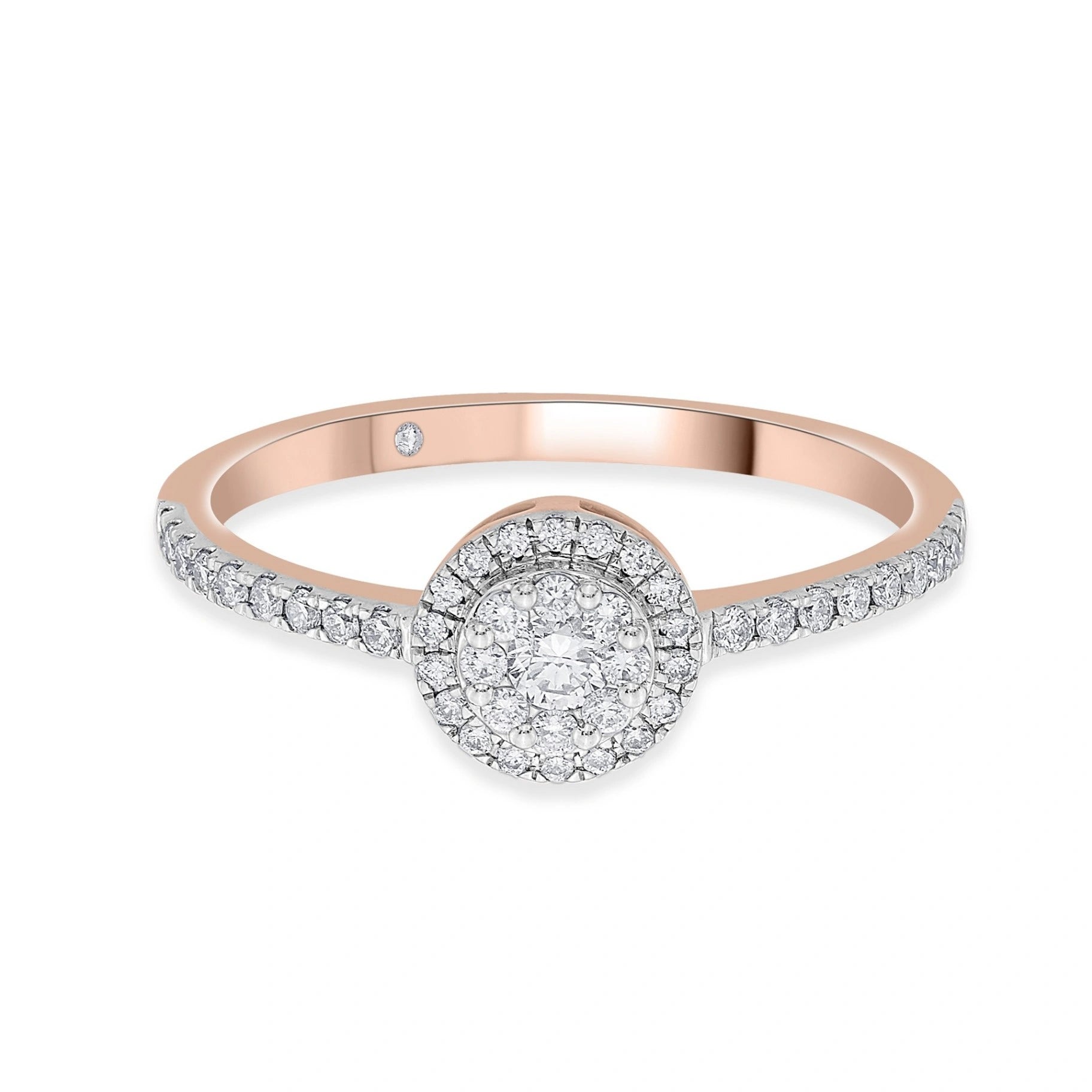 Deck Up Rose Radiance Halo Ring - Zen Diamond India