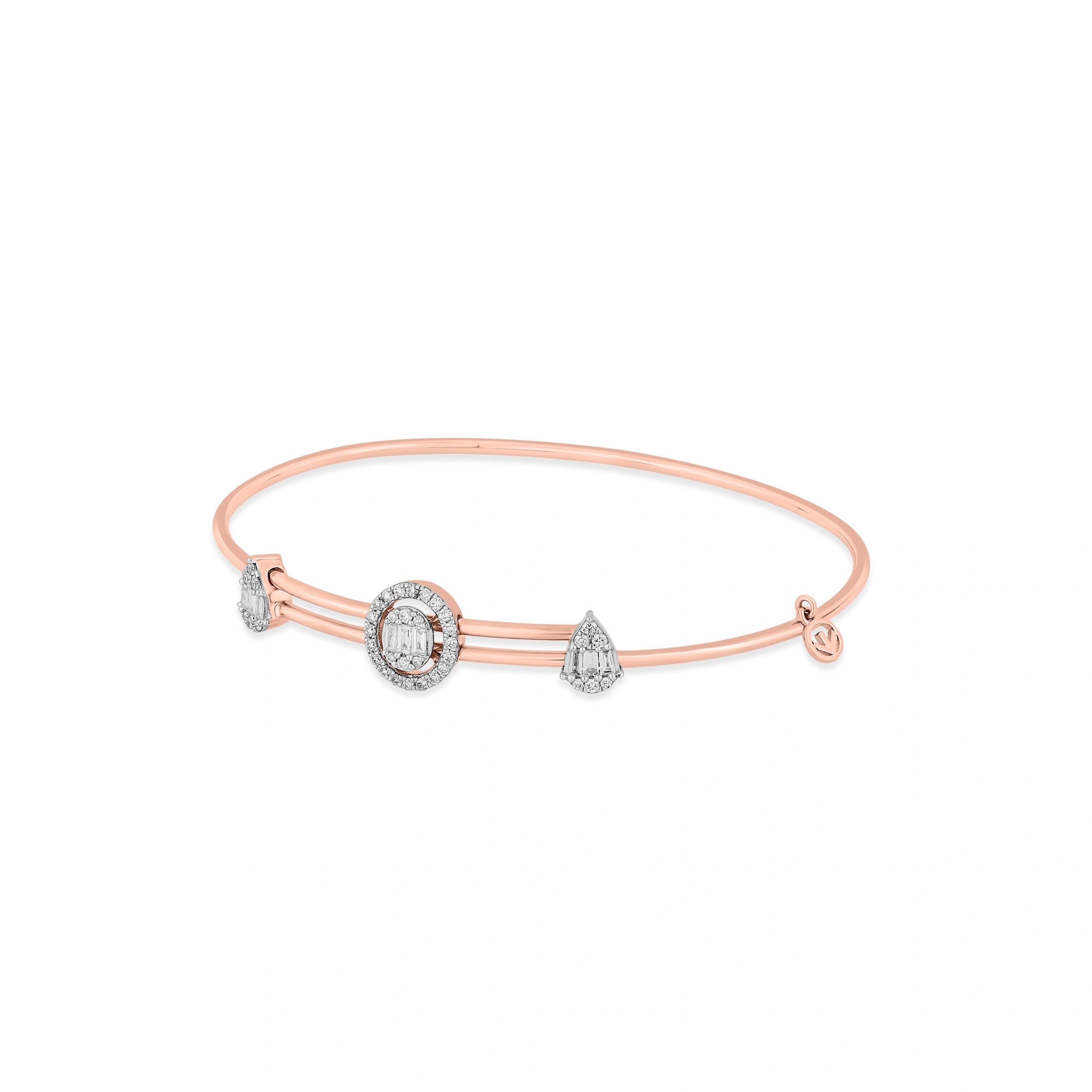 Lyrical Baguette Trio Bracelet - Zen Diamond India