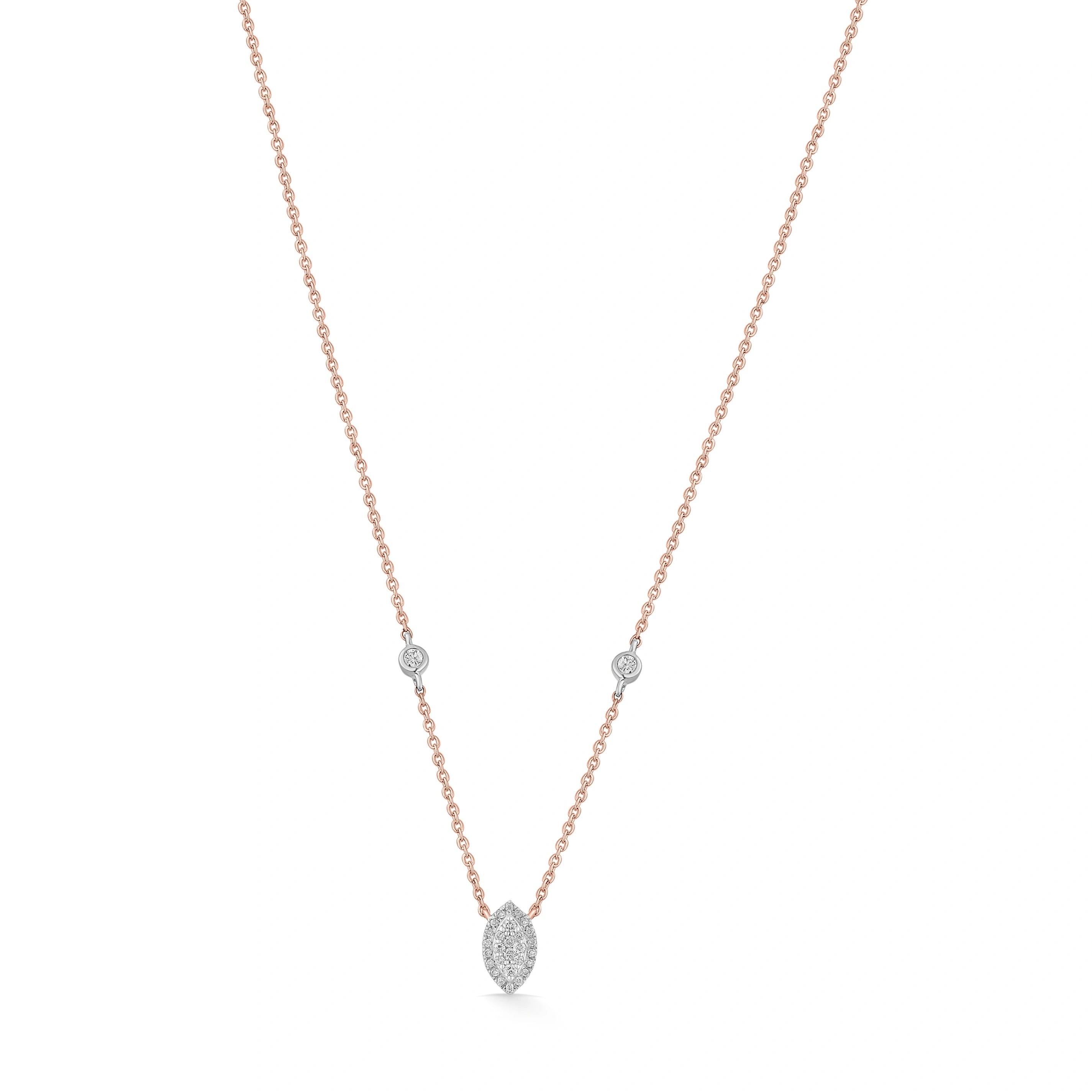 Marquise Mirage Diamond Deck Up Necklace - Zen Diamond India