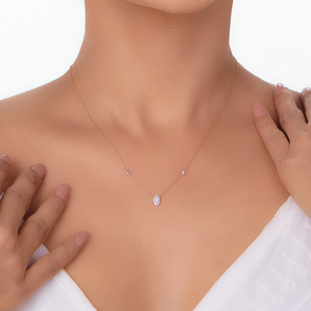 Marquise Mirage Diamond Deck Up Necklace - Zen Diamond India