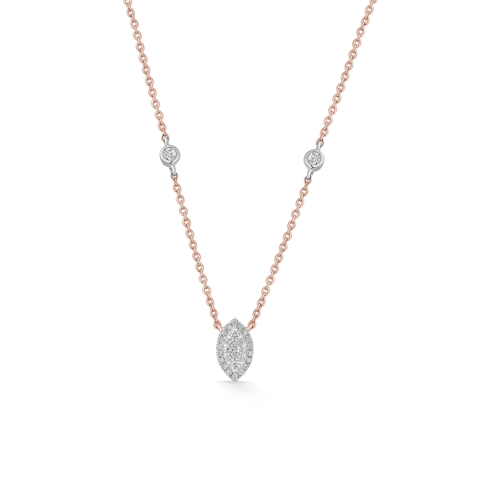 Marquise Mirage Diamond Deck Up Necklace - Zen Diamond India