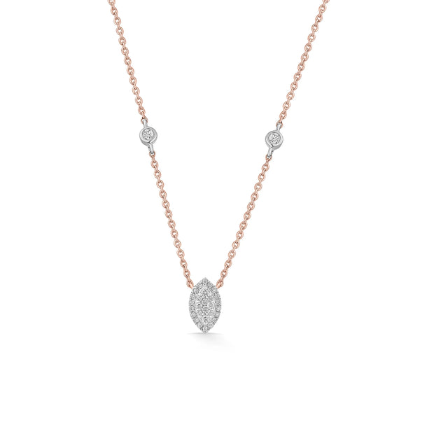 Marquise Mirage Diamond Deck Up Necklace - Zen Diamond India