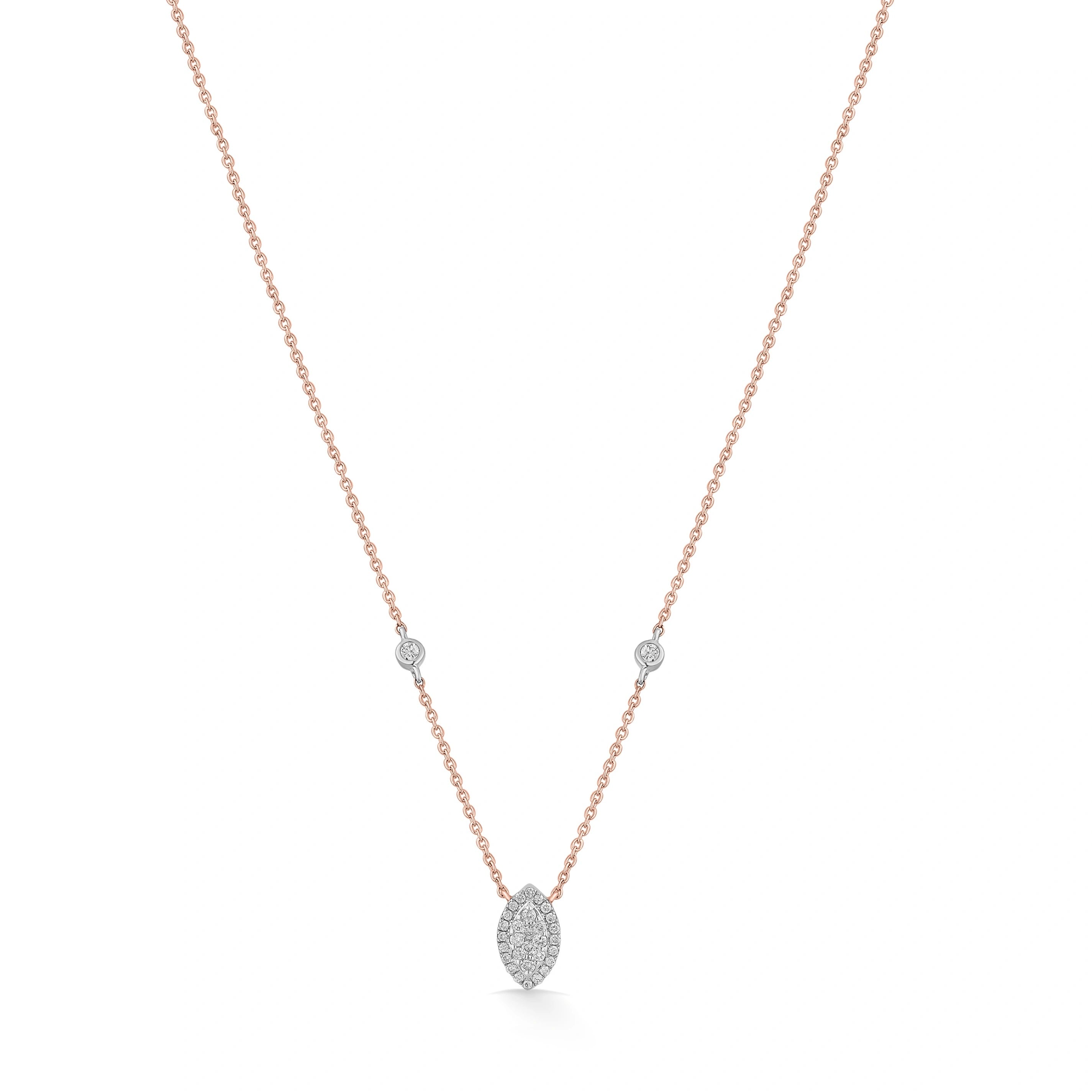 Marquise Majesty Deck Up Diamond Necklace - Zen Diamond India
