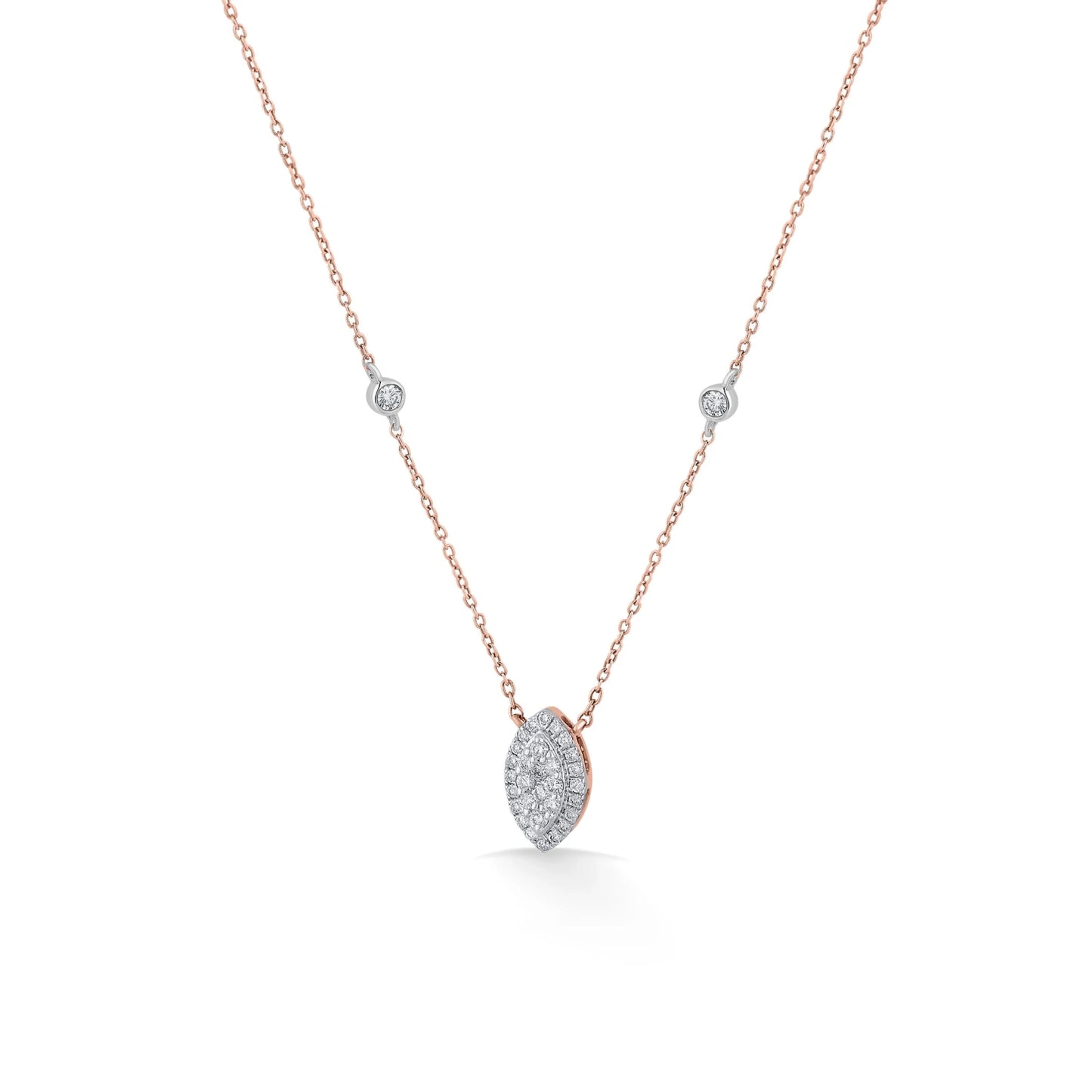 Marquise Majesty Deck Up Diamond Necklace - Zen Diamond India
