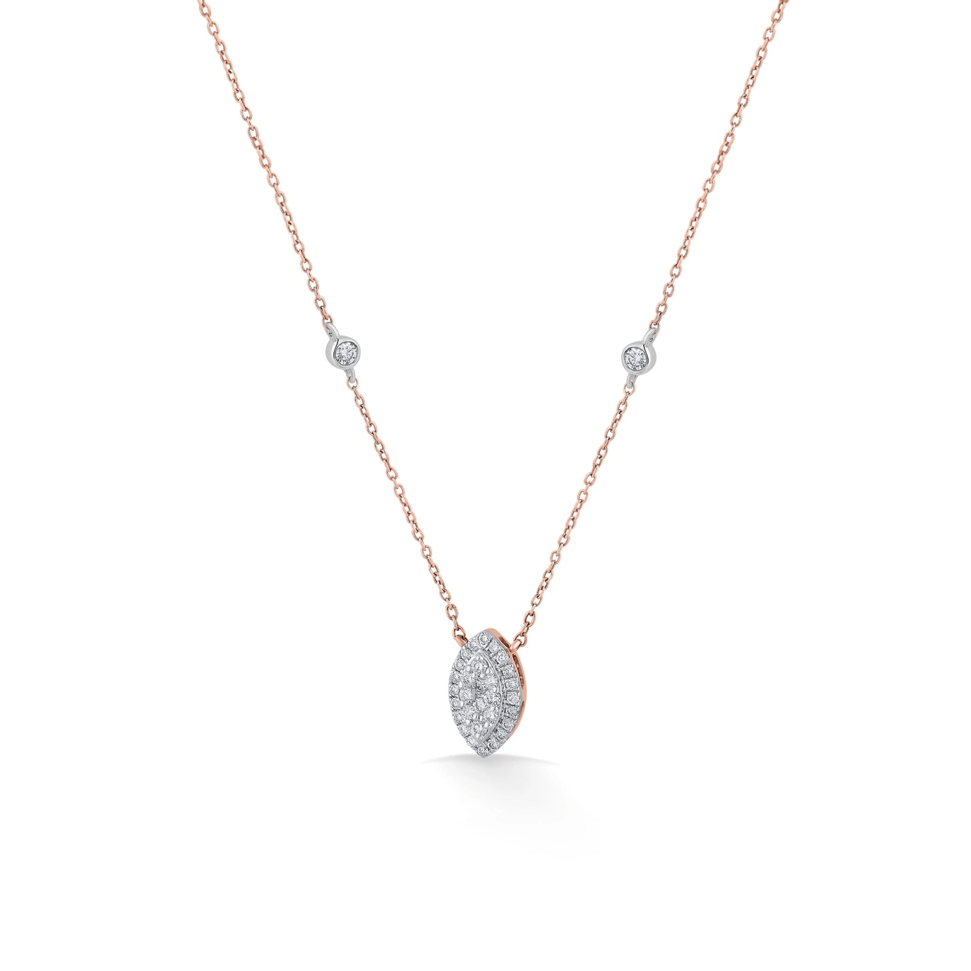 Marquise Majesty Deck Up Diamond Necklace - Zen Diamond India