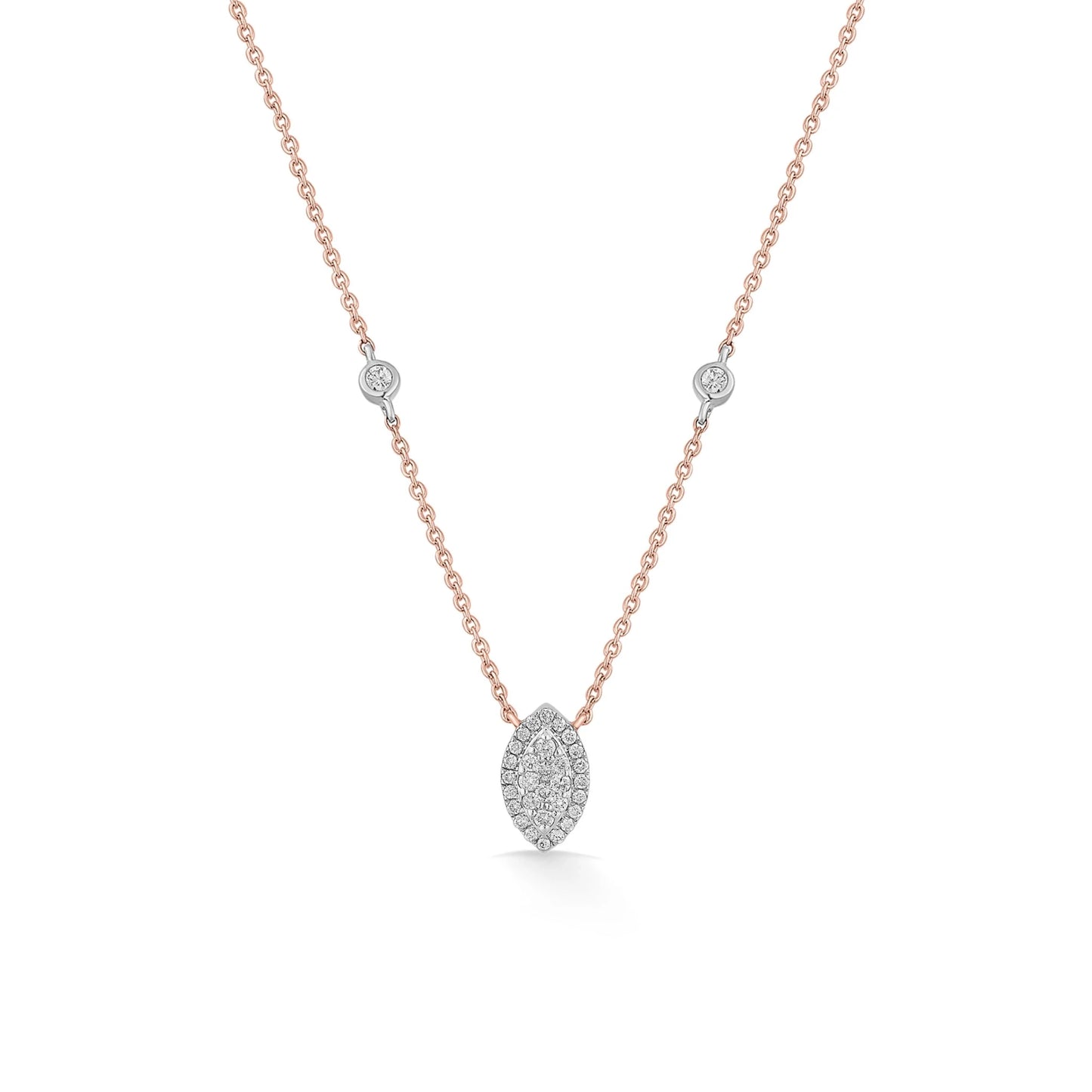 Marquise Majesty Deck Up Diamond Necklace - Zen Diamond India