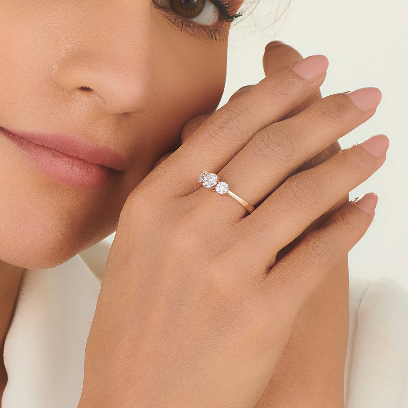 Trinity Celestial Bloom Diamond Ring