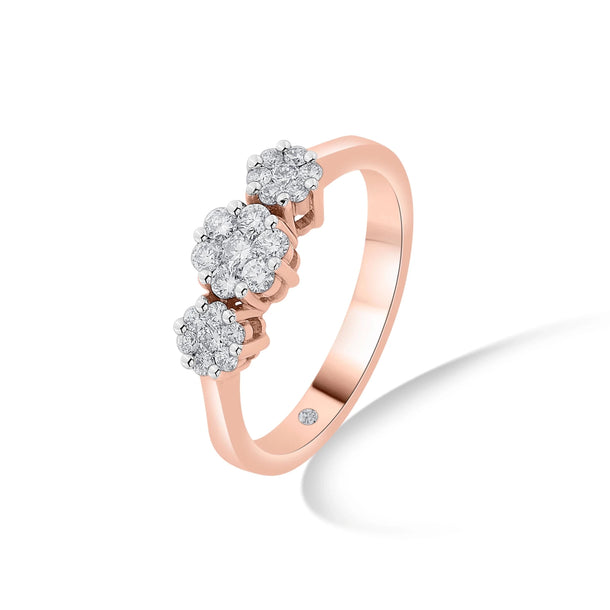 Trinity Celestial Bloom Diamond Ring - Zen Diamond India