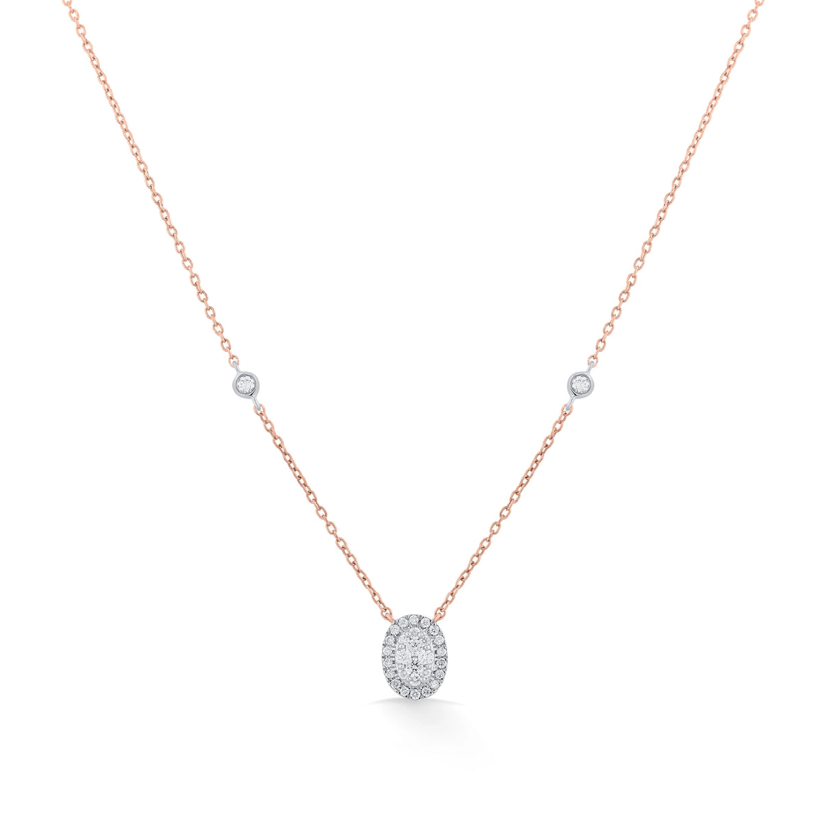 Deck Up Oval Dazzle Luxe Necklace - Zen Diamond India