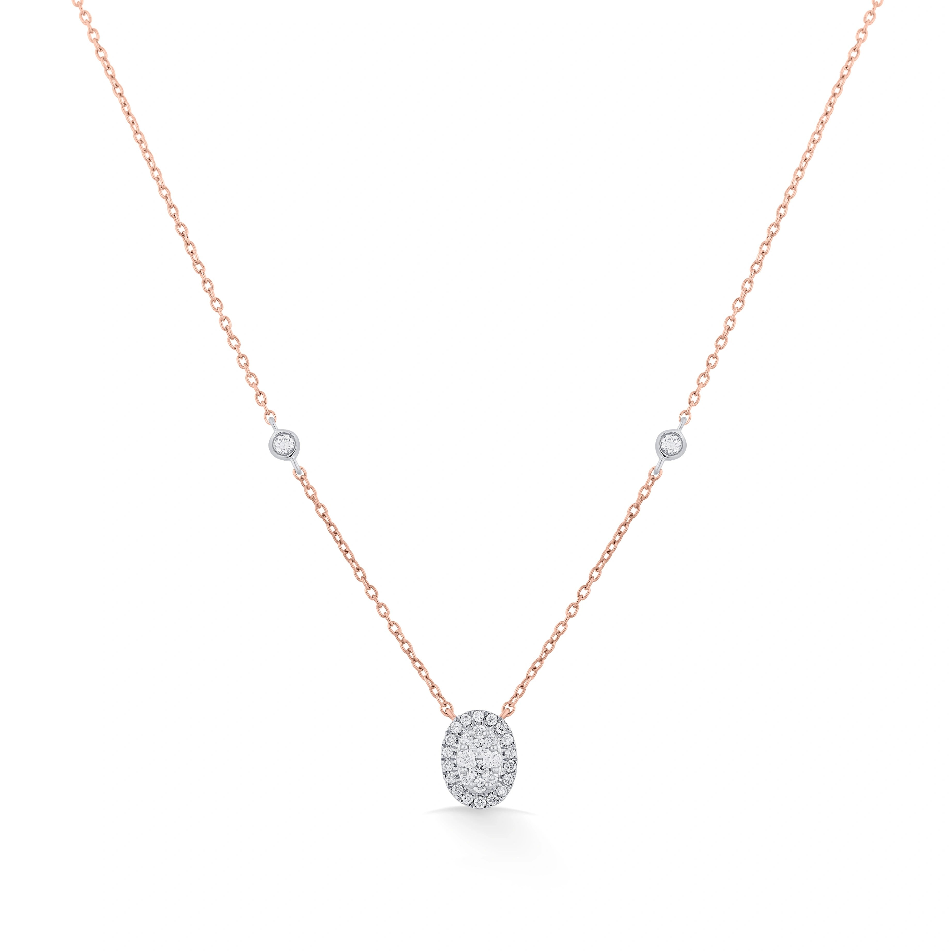 Deck Up Oval Dazzle Luxe Necklace - Zen Diamond India
