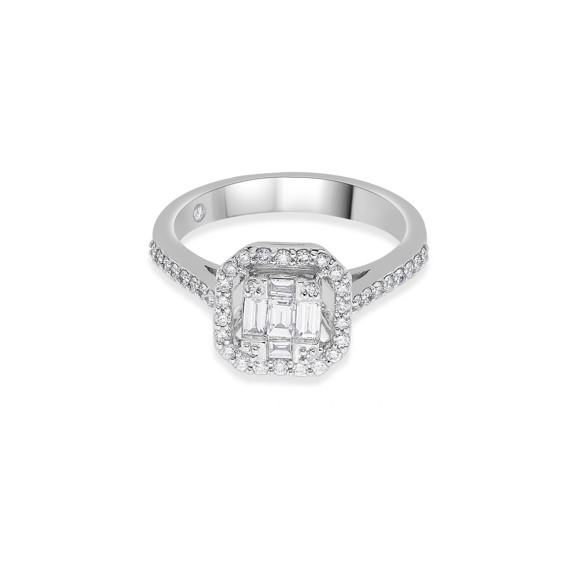 Regal Radiance Emerald Halo Ring - Zen Diamond India