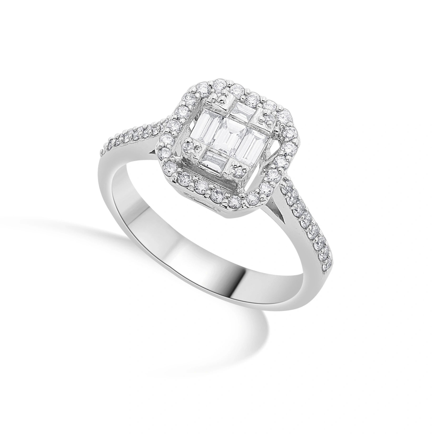 Regal Radiance Emerald Halo Ring - Zen Diamond India