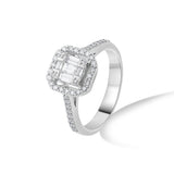 Regal Radiance Emerald Halo Ring - Zen Diamond India