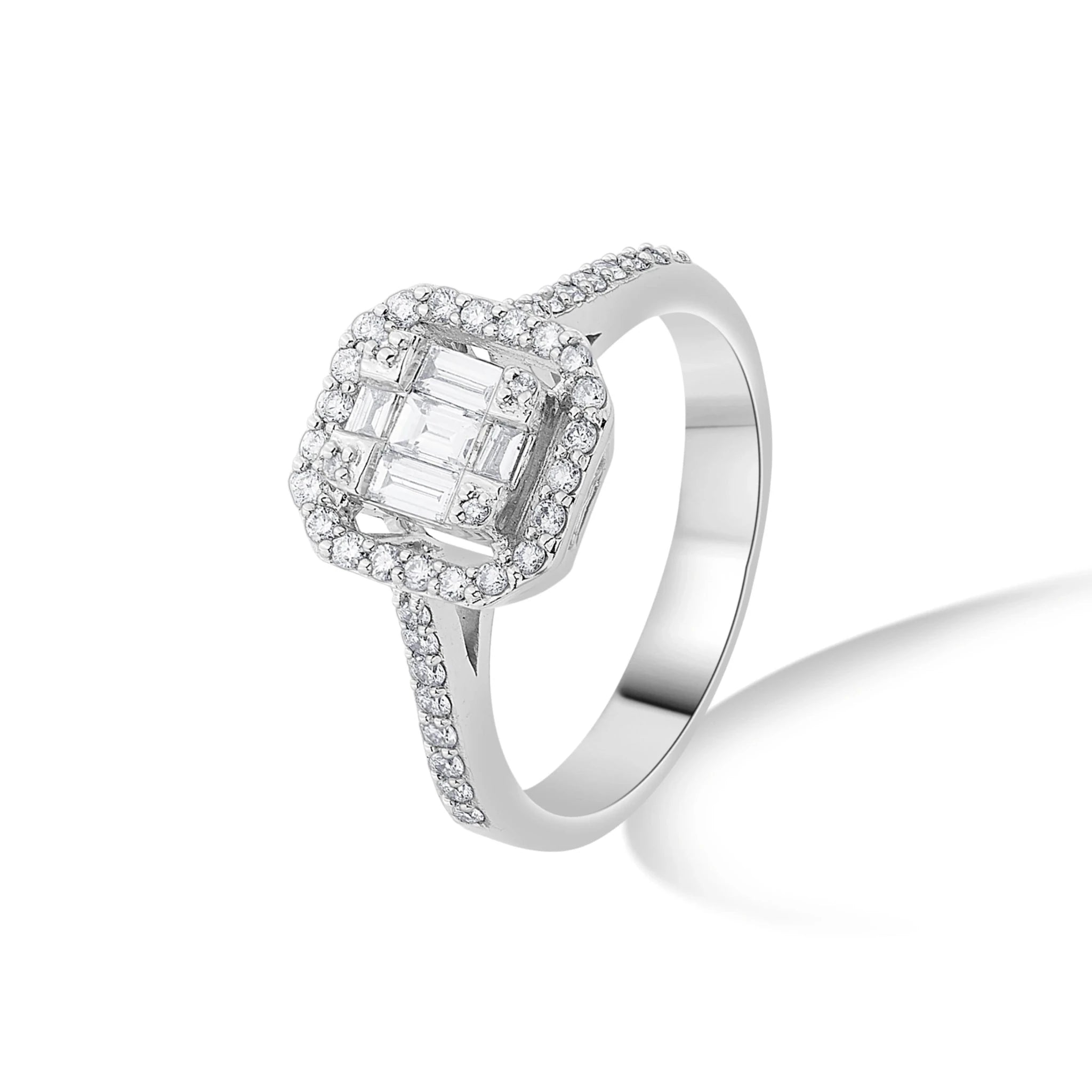 Regal Radiance Emerald Halo Ring - Zen Diamond India