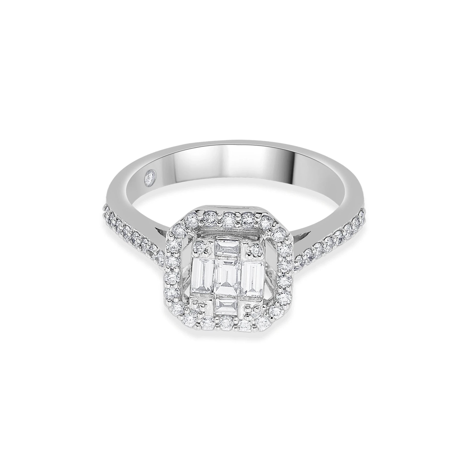 Regal Radiance Emerald Halo Ring - Zen Diamond India
