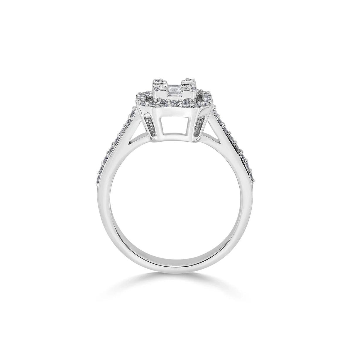 Regal Radiance Emerald Halo Ring - Zen Diamond India