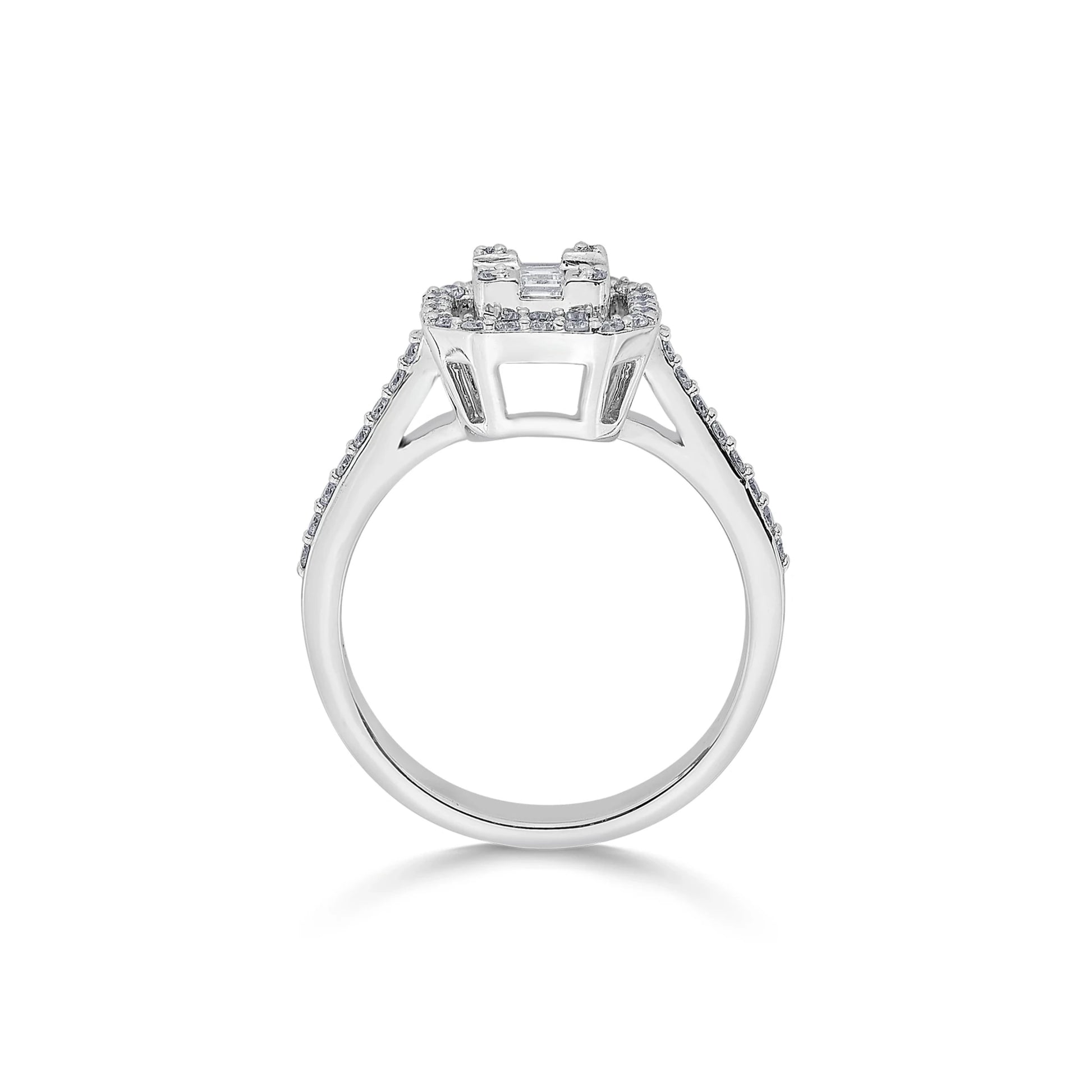 Regal Radiance Emerald Halo Ring - Zen Diamond India