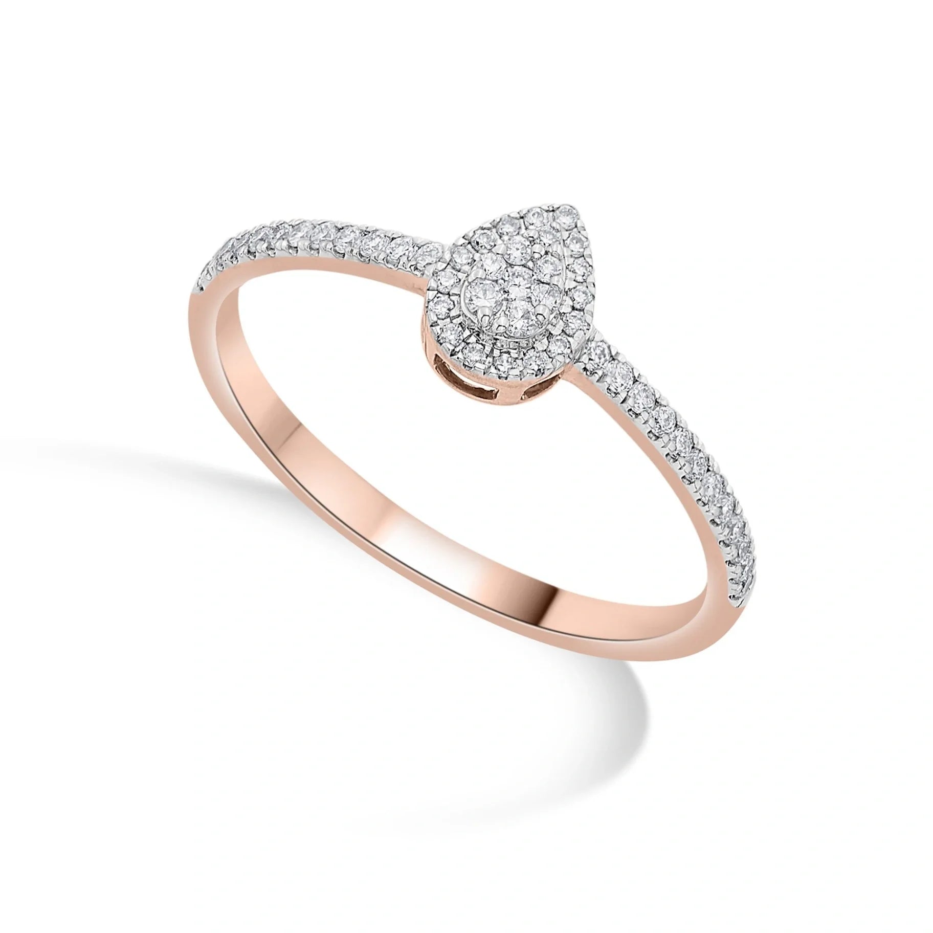 Glittering Teardrop Glow Ring - Zen Diamond India