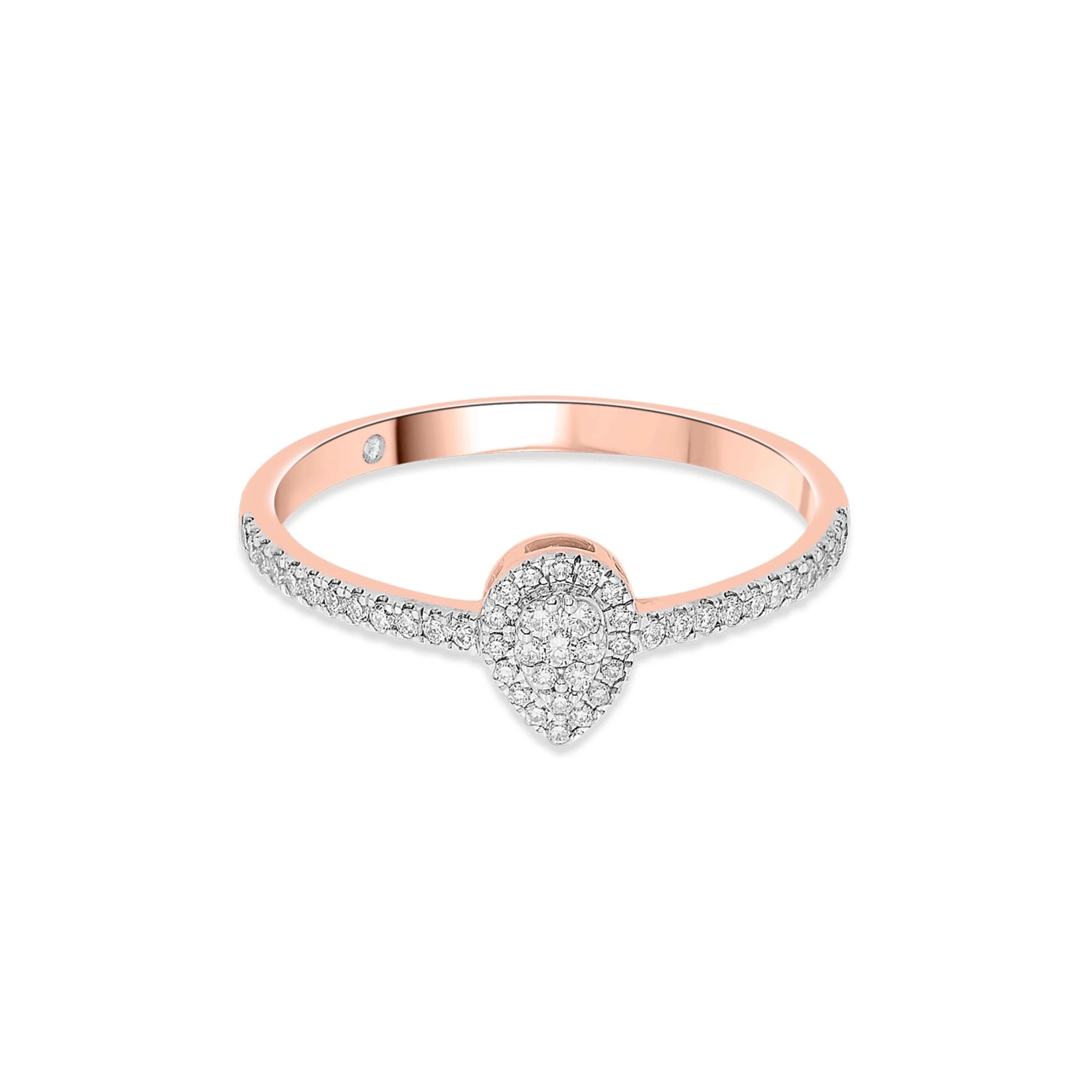 Glittering Teardrop Glow Ring - Zen Diamond India