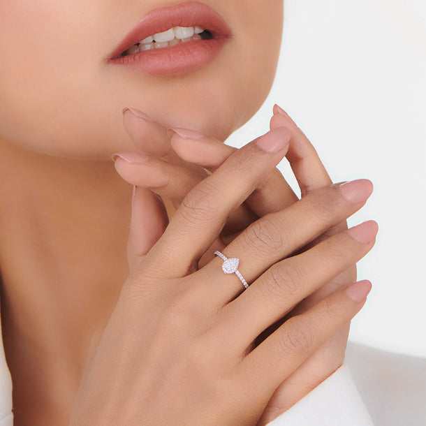 Dazzling Dewdrop Delight Ring - Zen Diamond India