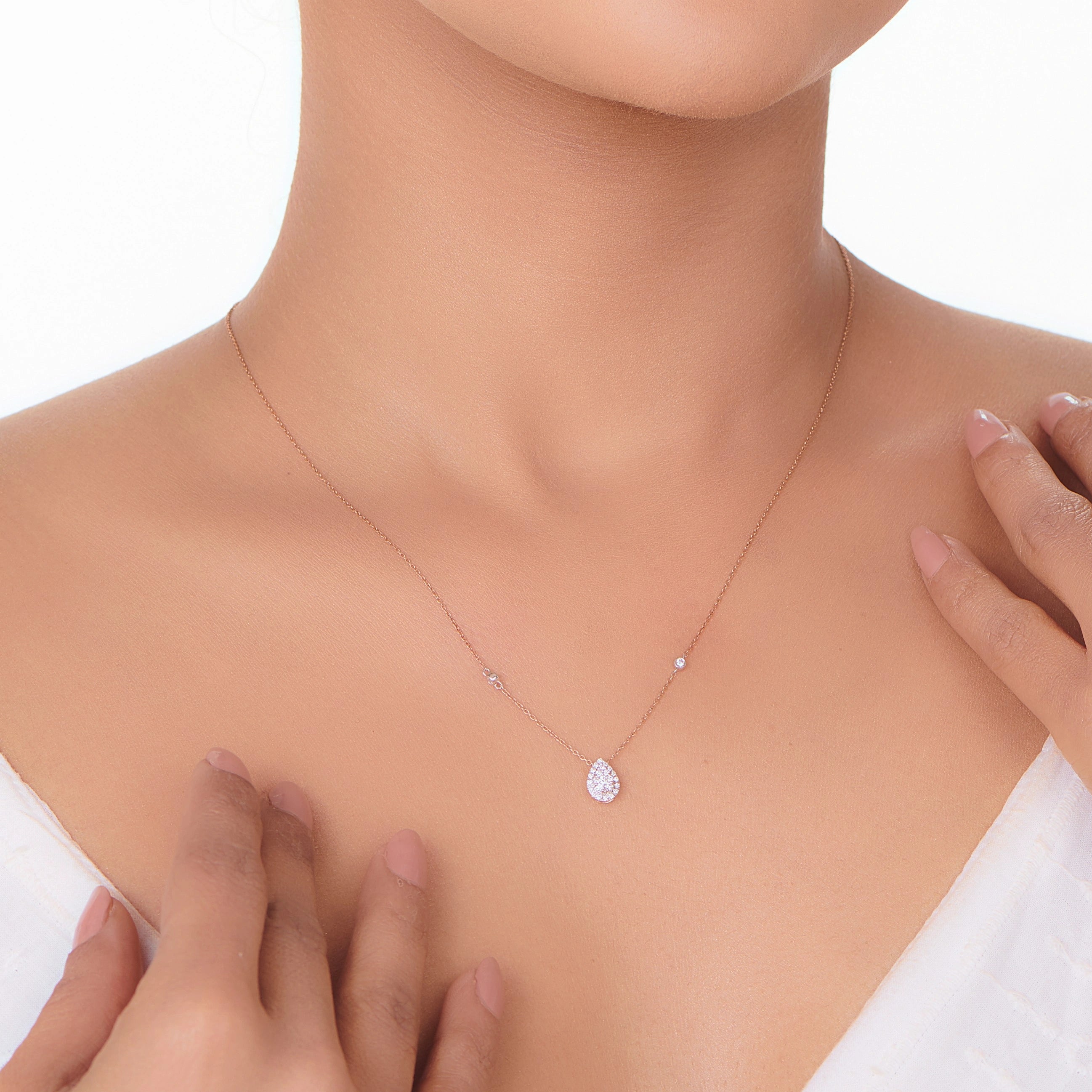 Deck Up Teardrop Dazzle Royale Necklace - Zen Diamond India